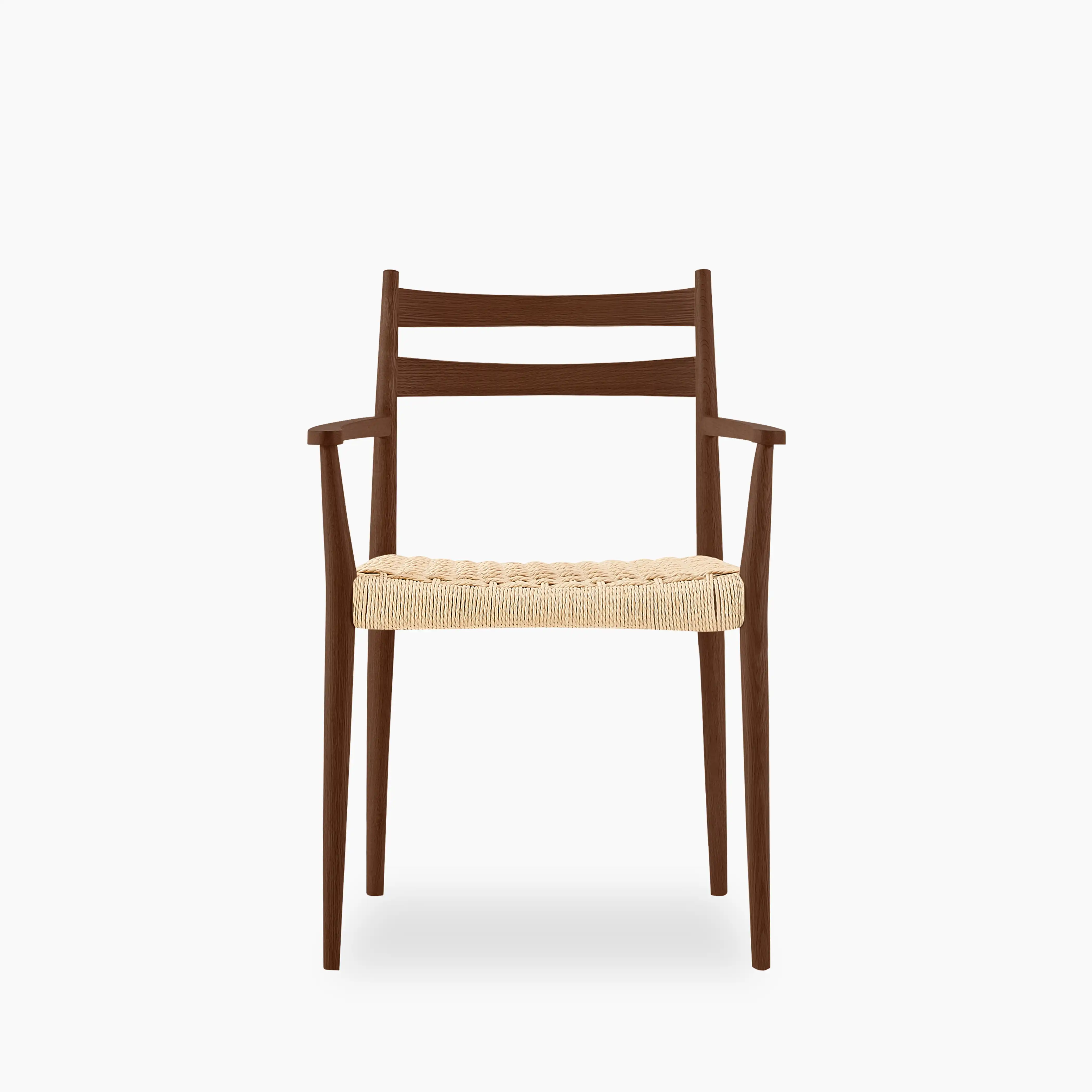 Caleb Wooden Carver Dining Chair | Natural Weave & Walnut - Image 2