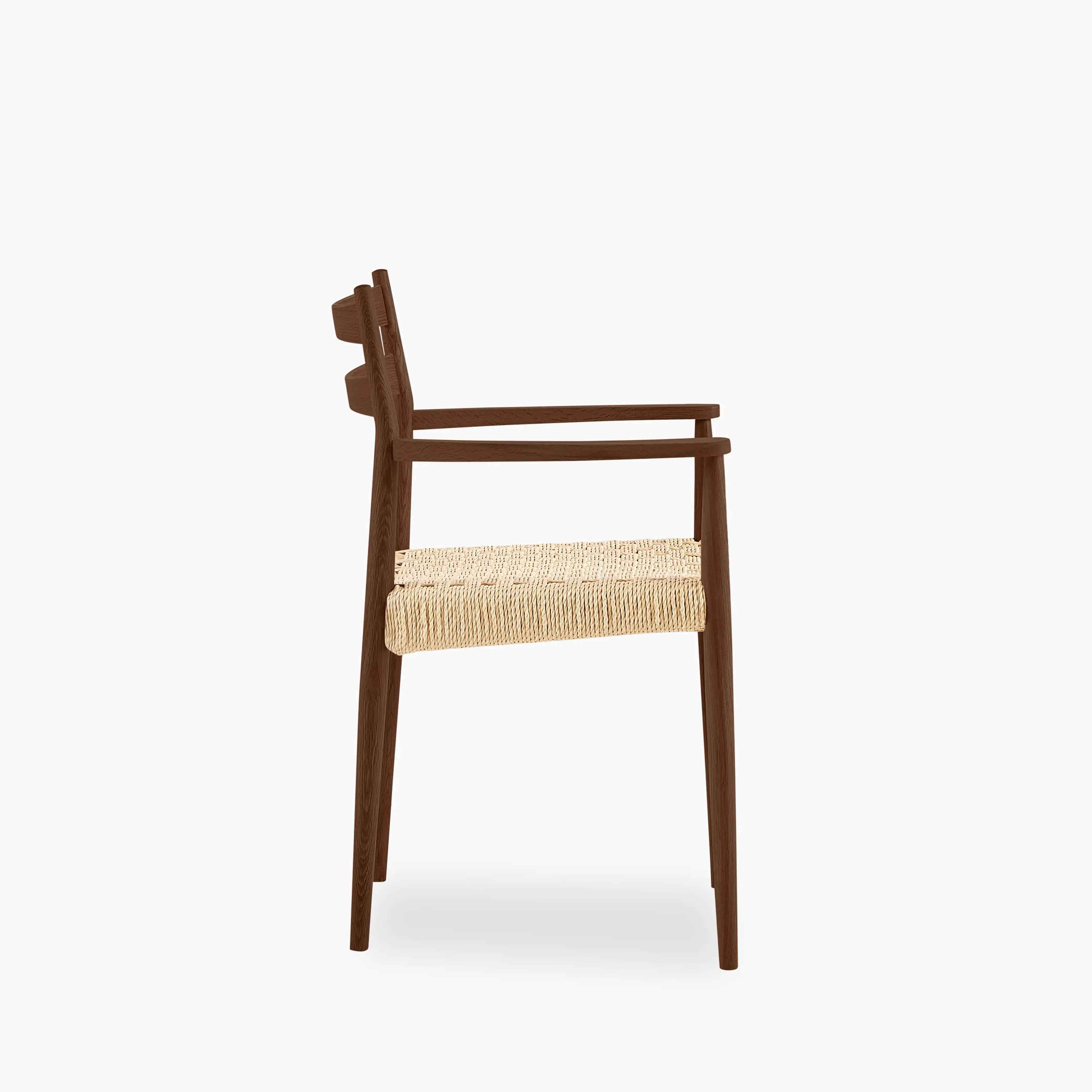 Caleb Wooden Carver Dining Chair | Natural Weave & Walnut - Image 3