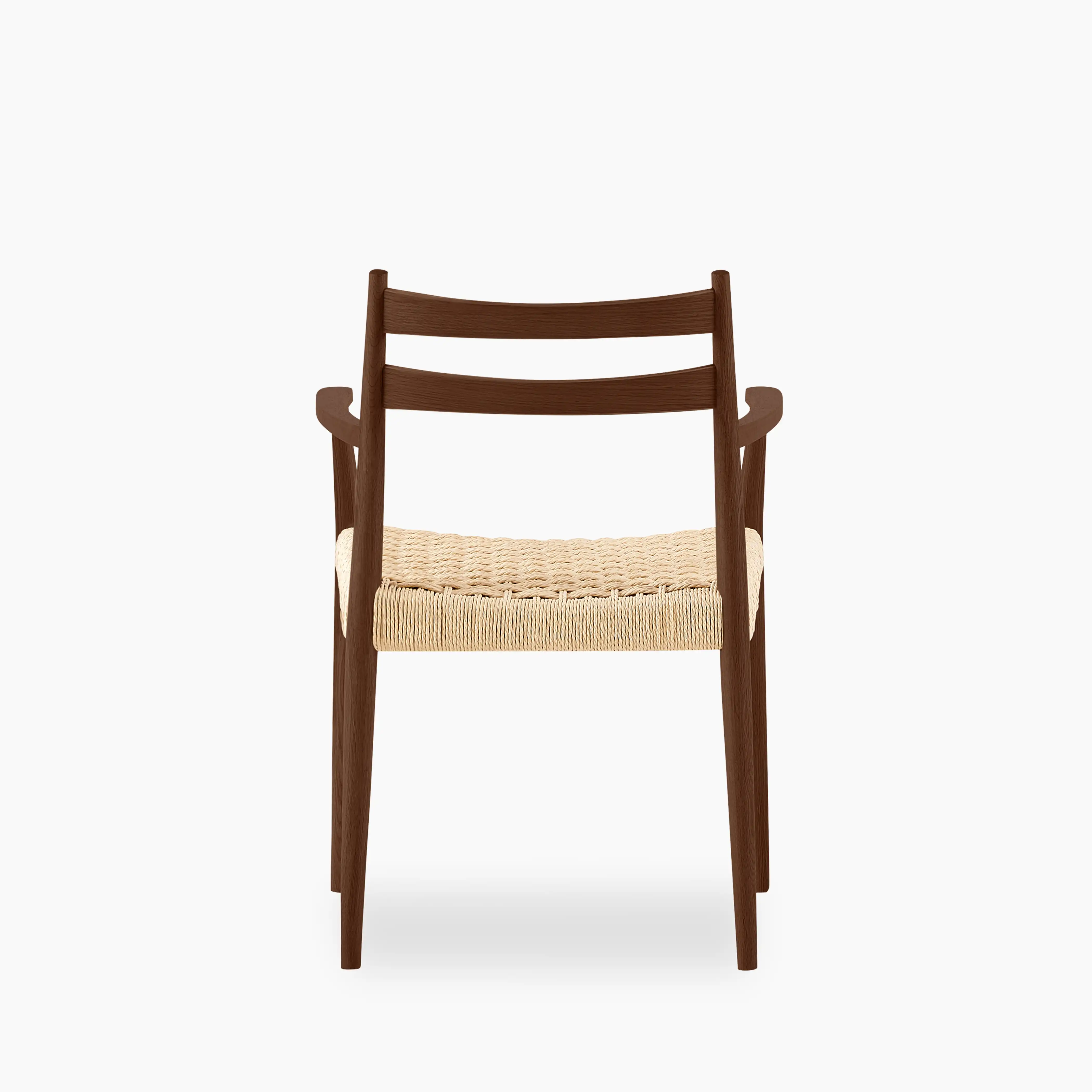 Caleb Wooden Carver Dining Chair | Natural Weave & Walnut - Image 4