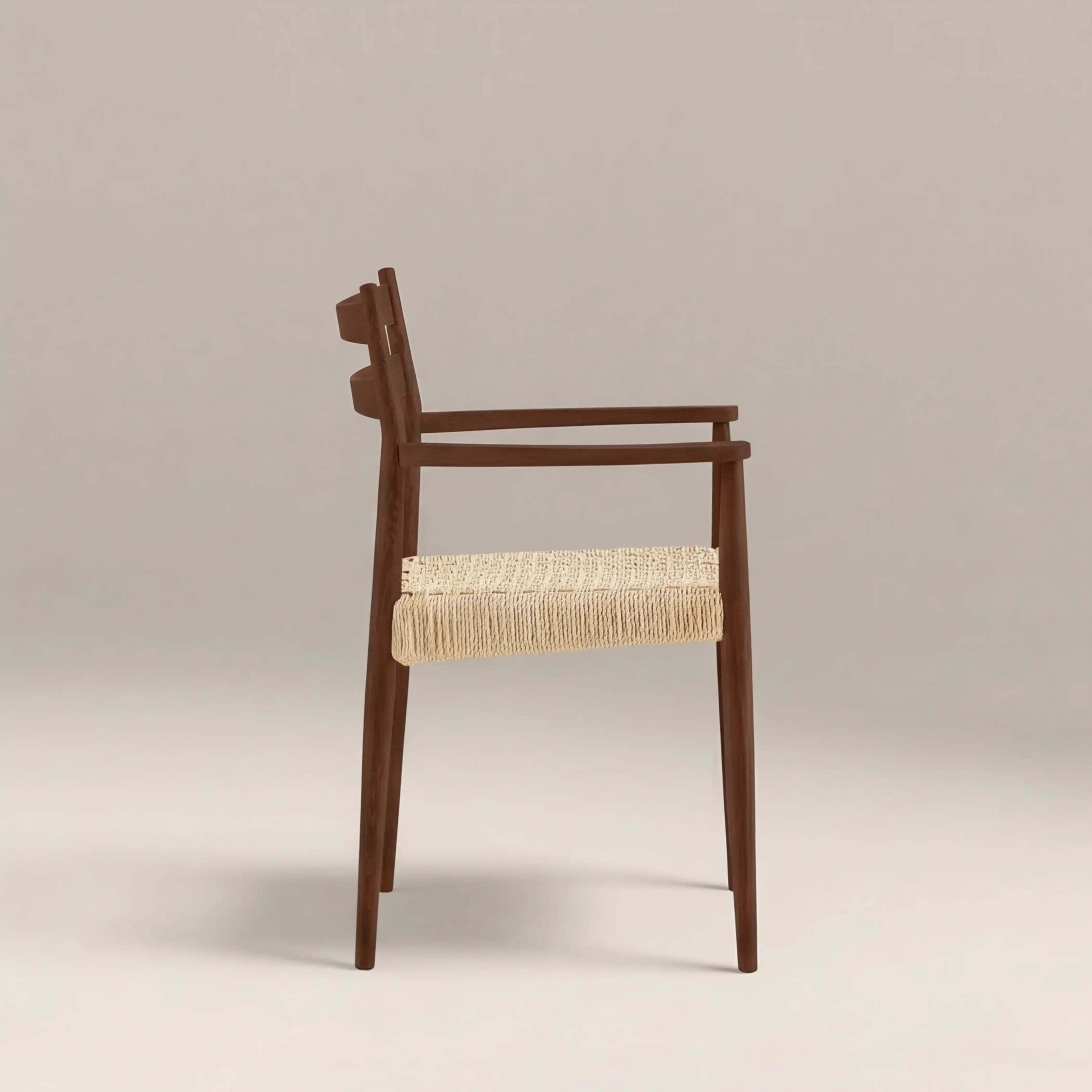 Caleb Wooden Carver Dining Chair | Natural Weave & Walnut - Image 4