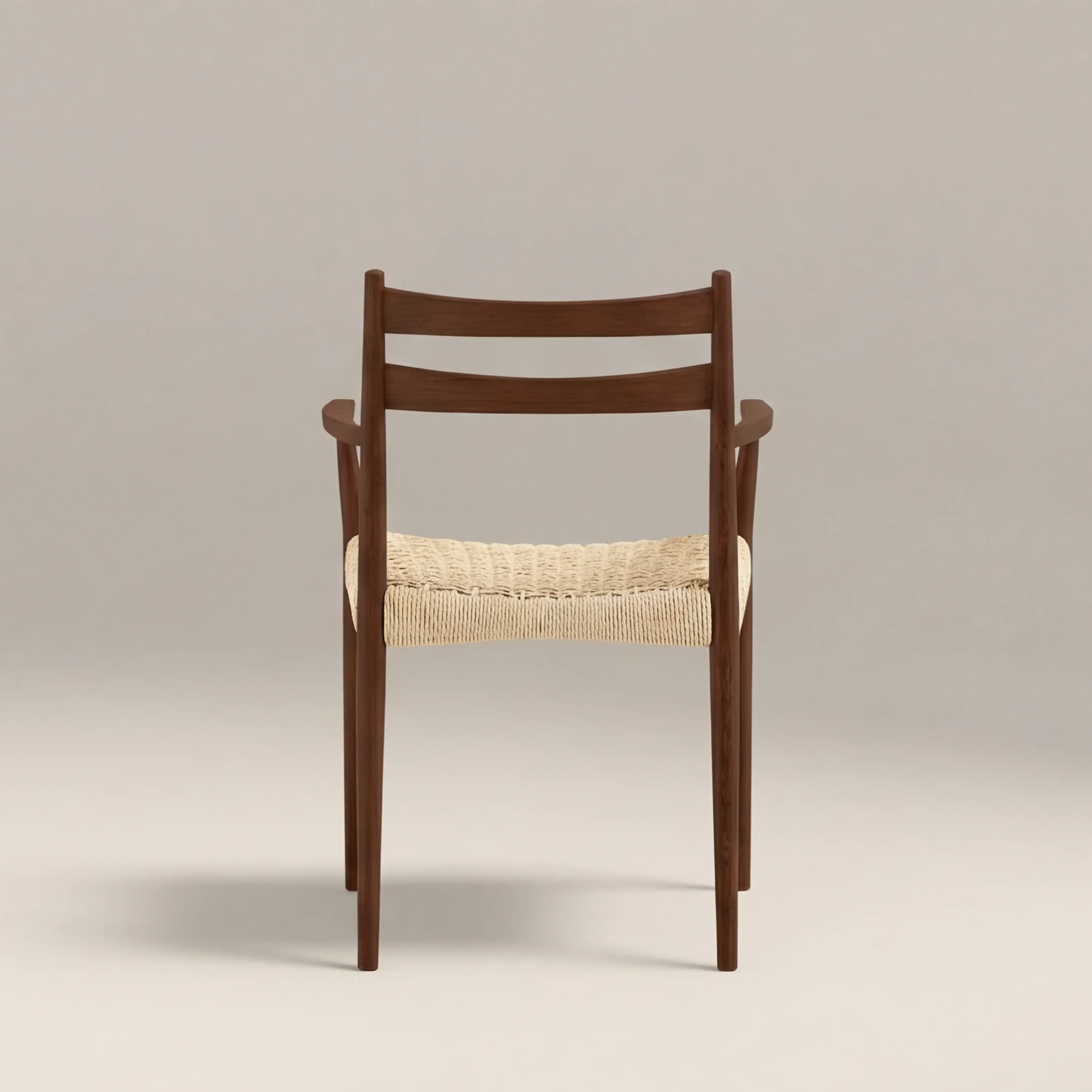 Caleb Wooden Carver Dining Chair | Natural Weave & Walnut - Image 5