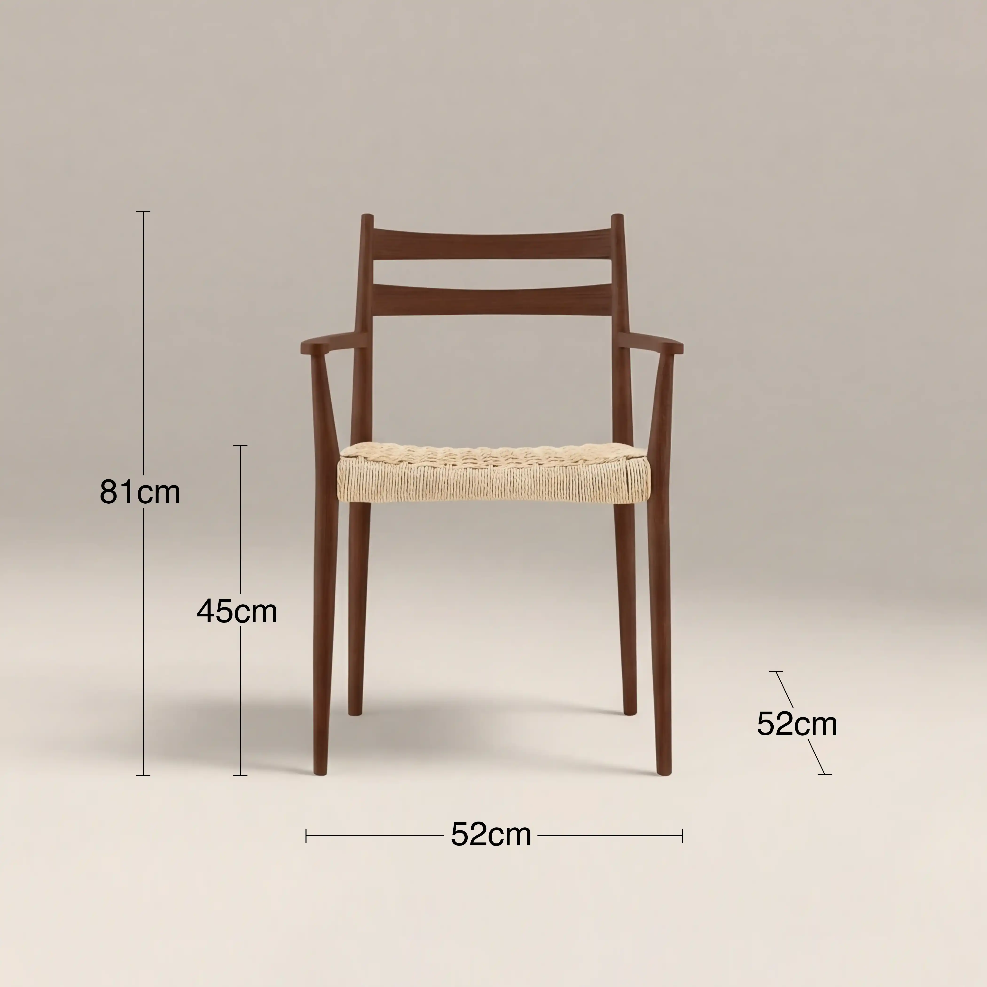 Caleb Wooden Carver Dining Chair | Natural Weave & Walnut - Image 6