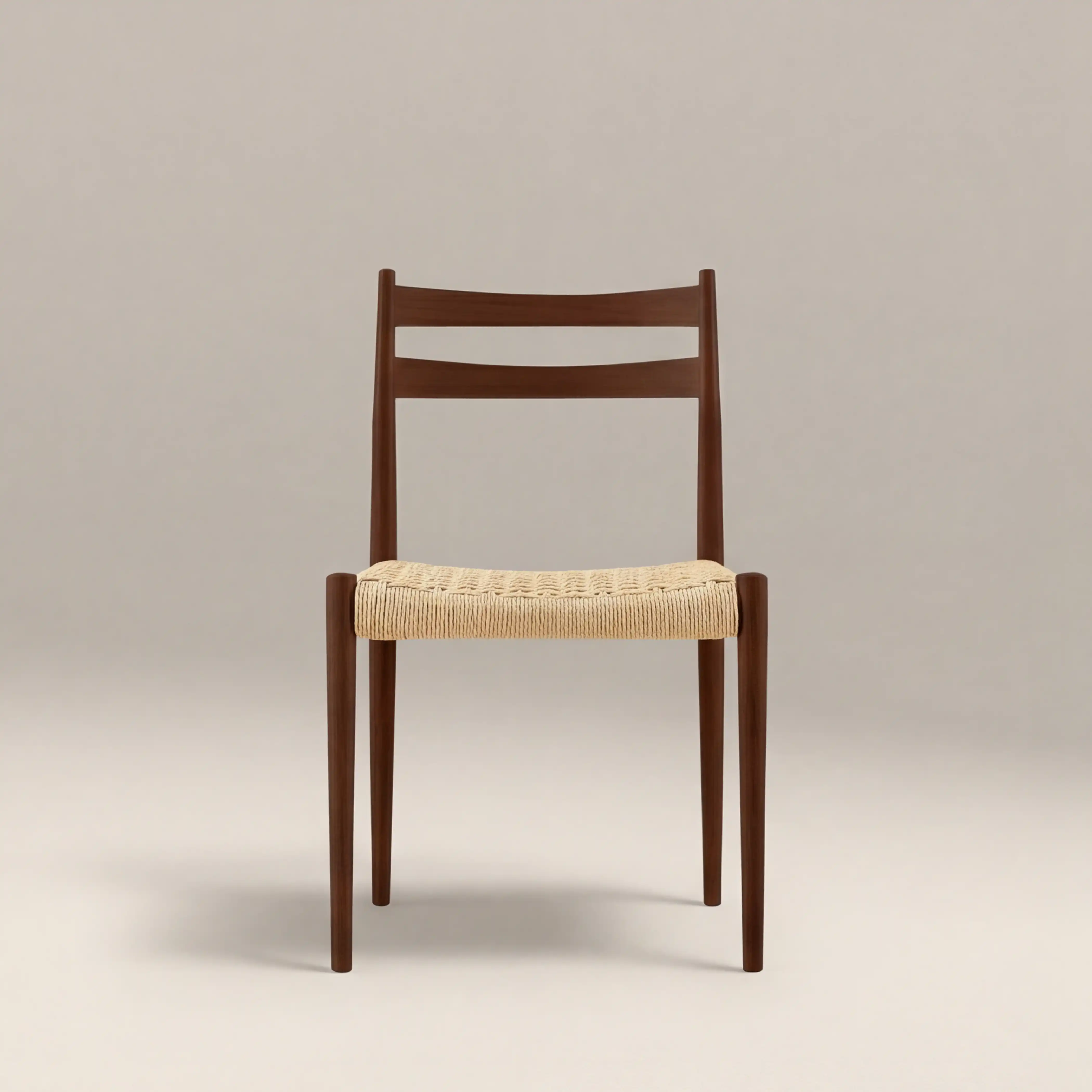Caleb Wooden Dining Chair | Natural Weave & Walnut - Image 3