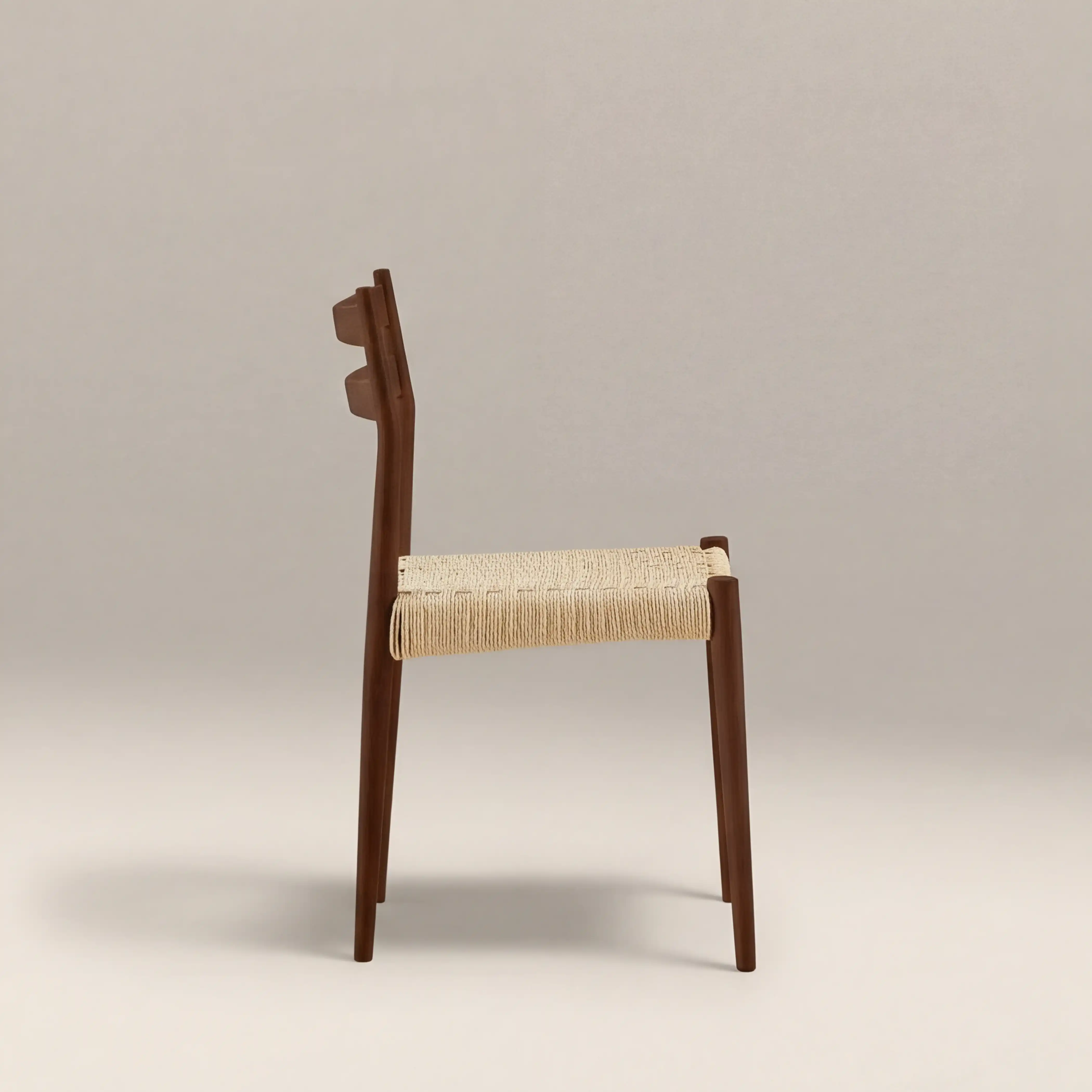 Caleb Wooden Dining Chair | Natural Weave & Walnut - Image 4