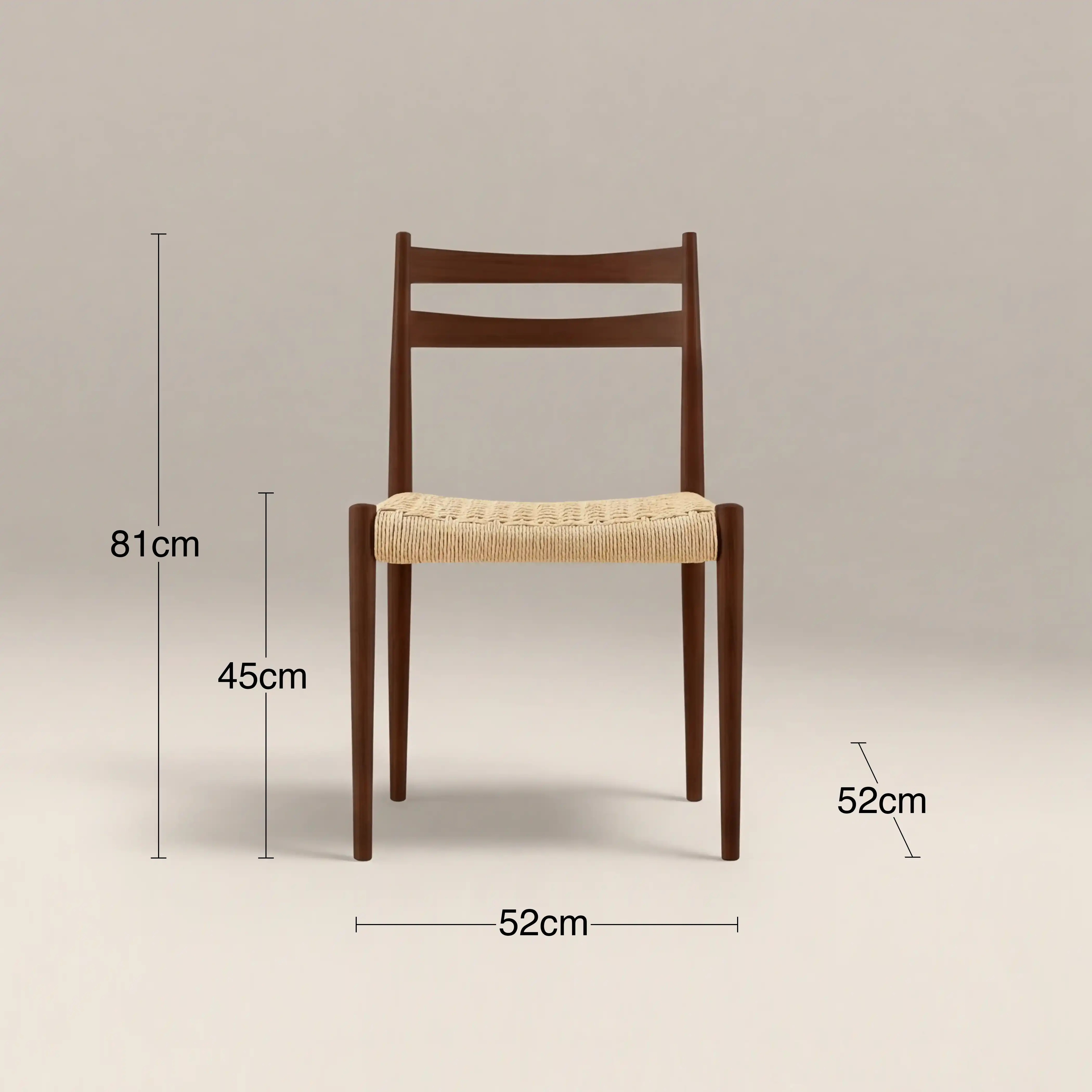 Caleb Wooden Dining Chair | Natural Weave & Walnut - Image 6