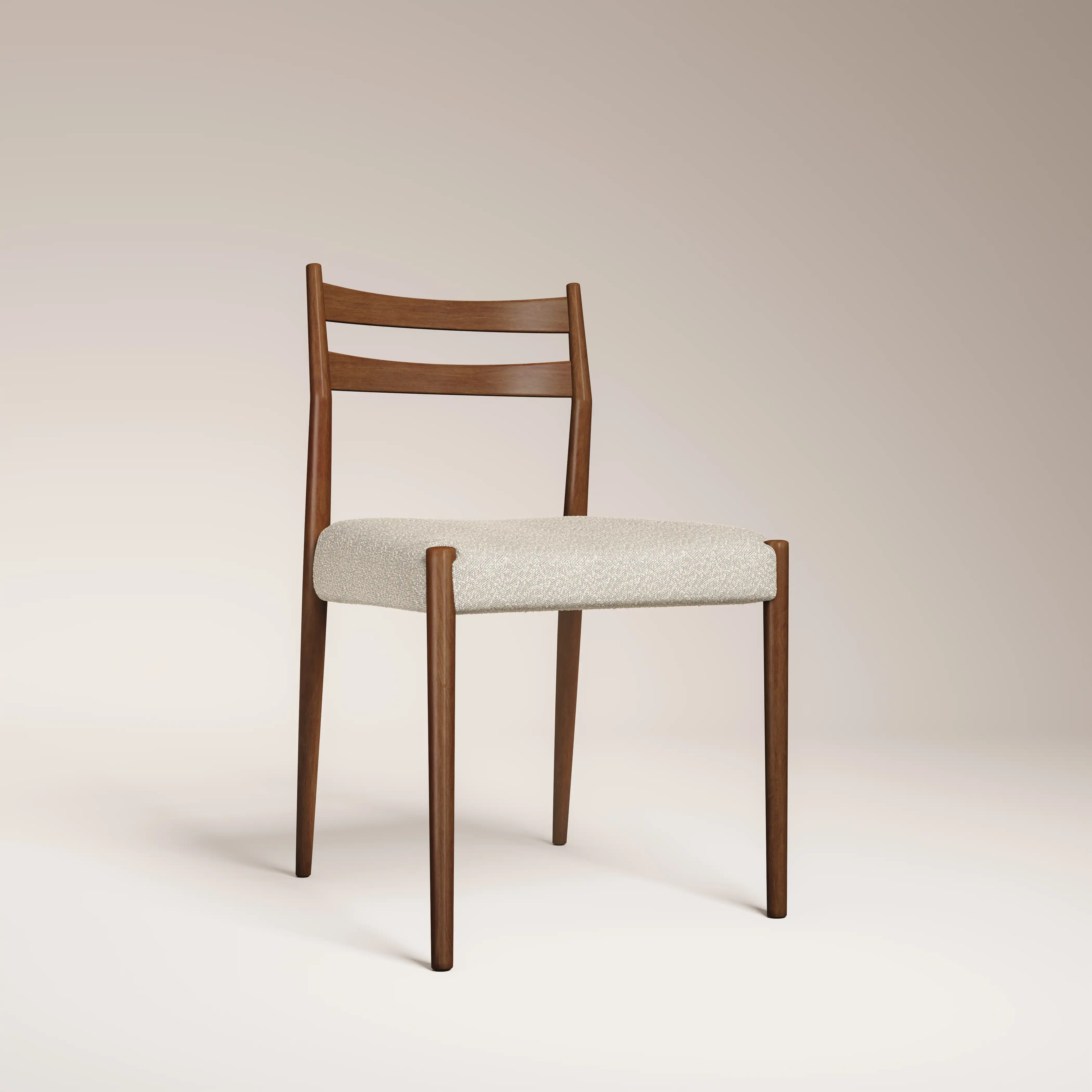 Caleb Wooden Dining Chair| Speckled Stone Sustainable Boucle & Walnut - Image 2