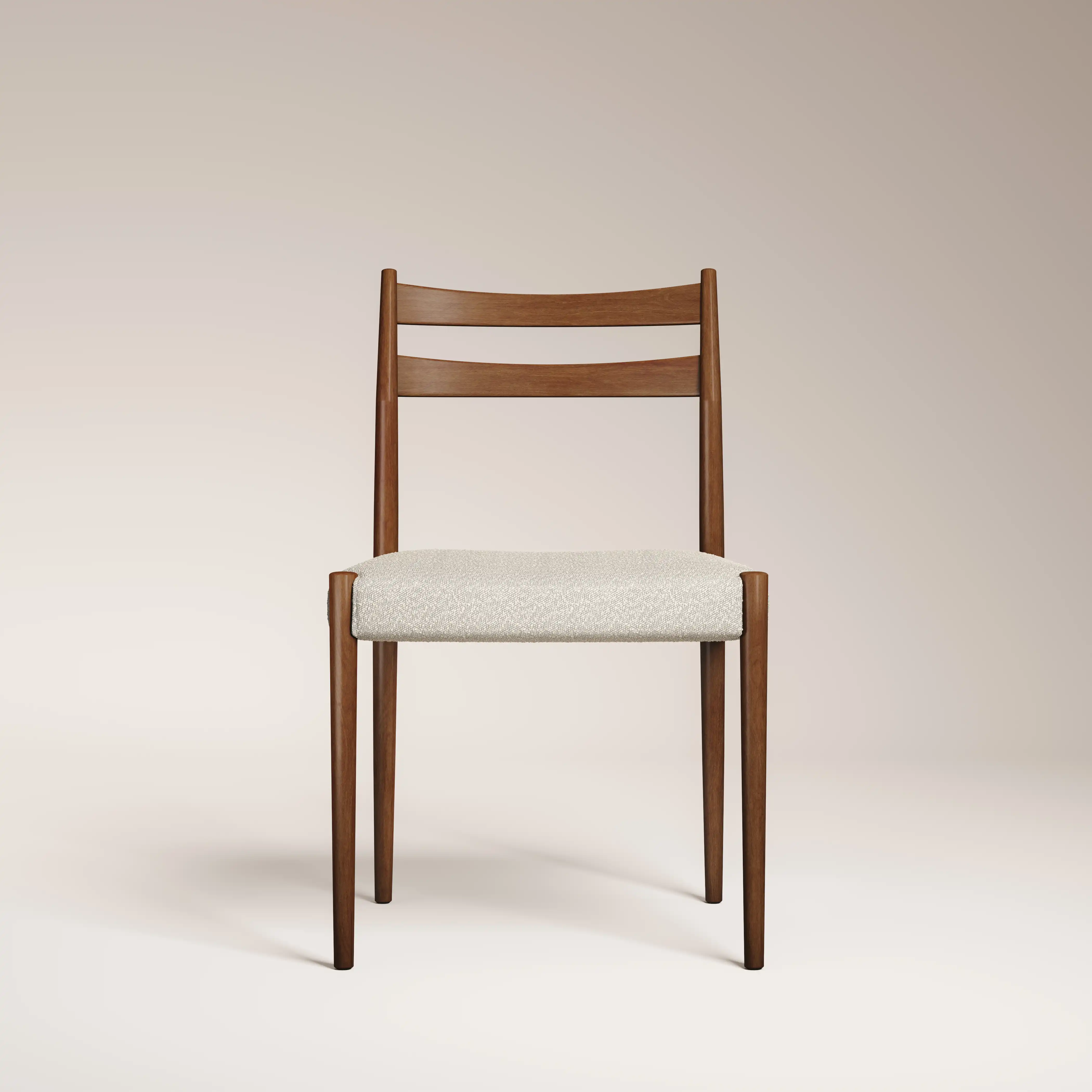 Caleb Wooden Dining Chair| Speckled Stone Sustainable Boucle & Walnut - Image 4