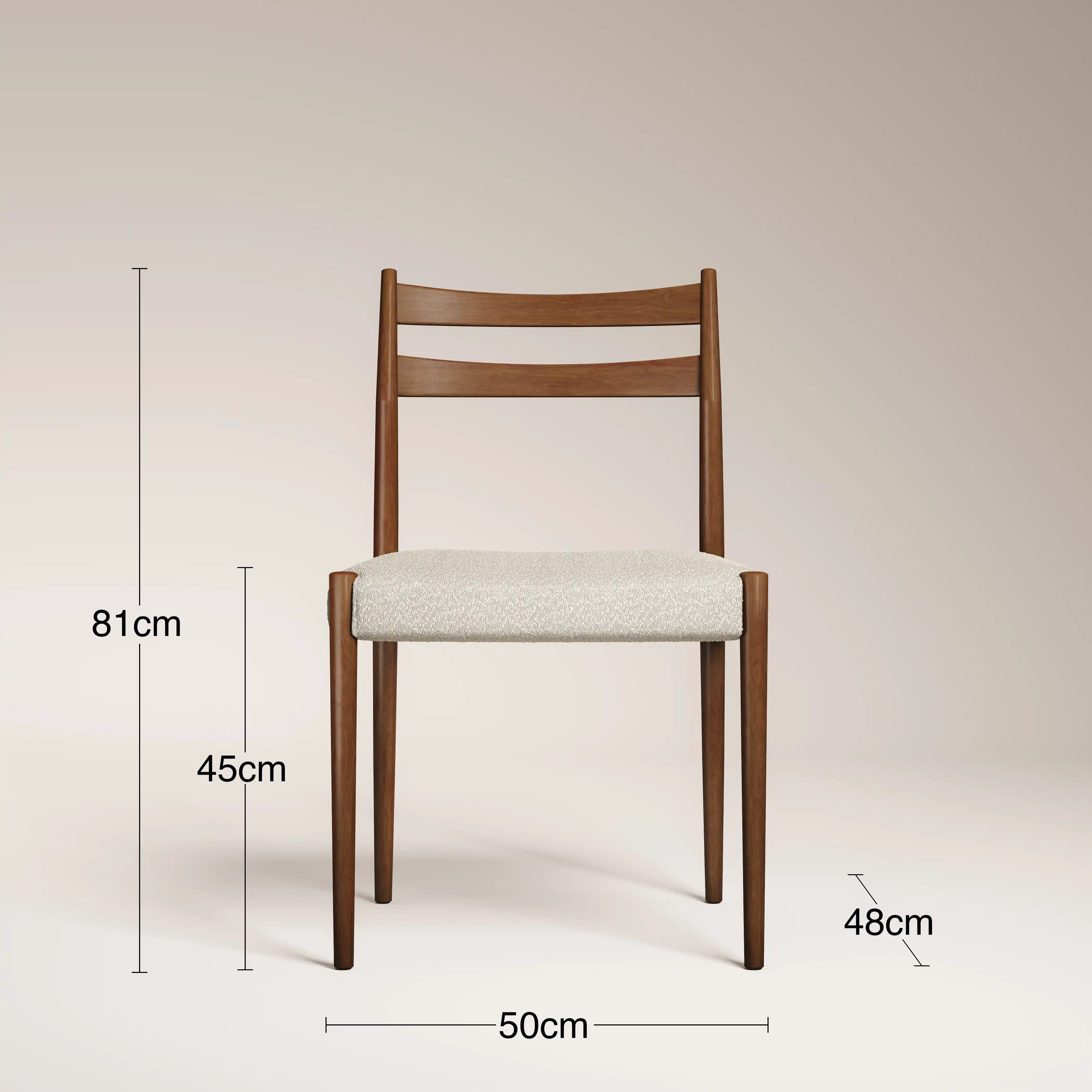 Caleb Wooden Dining Chair| Speckled Stone Sustainable Boucle & Walnut - Image 8