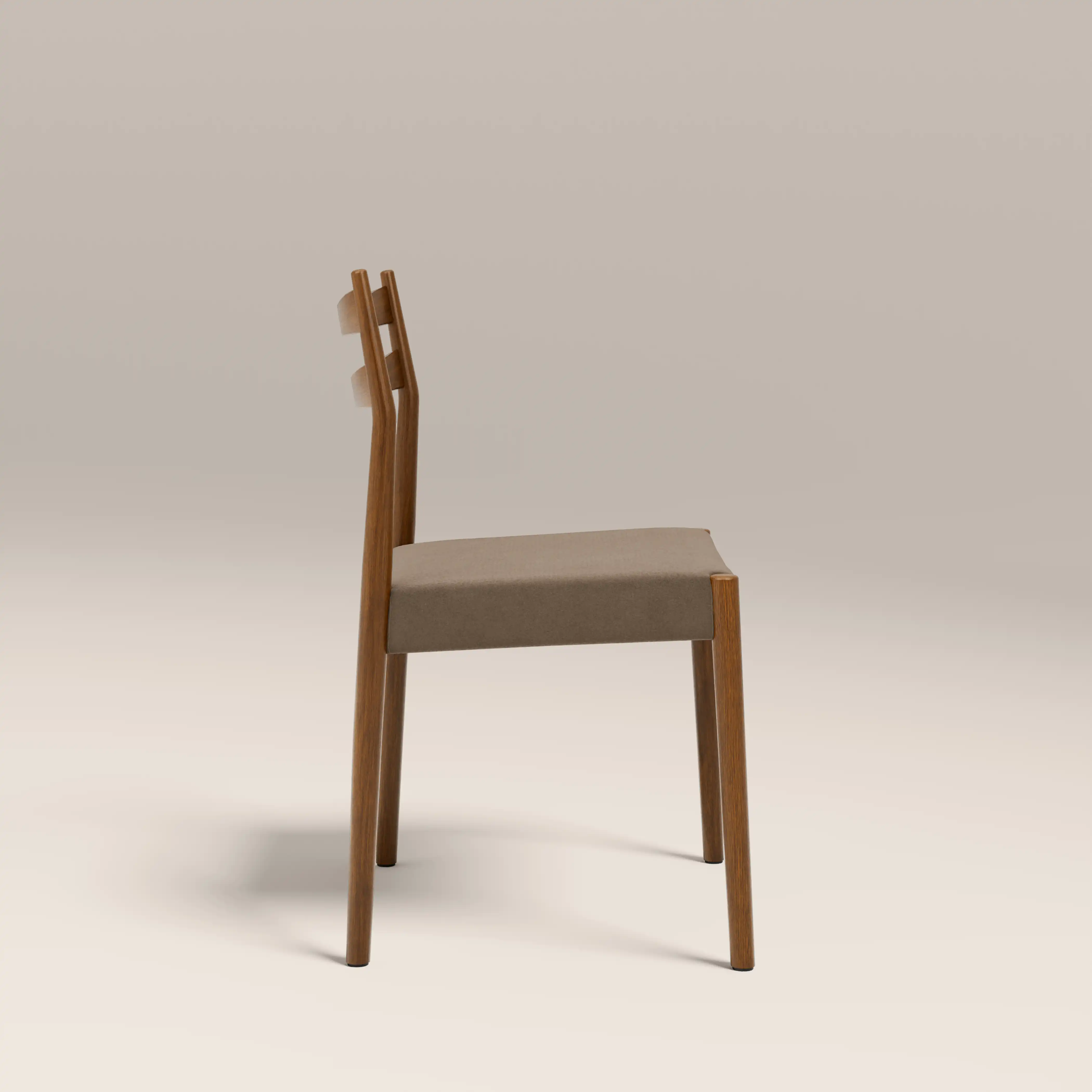 Caleb Wooden Dining Chair | Truffle Brown Sustainable Mohair Velvet & Walnut - Image 4