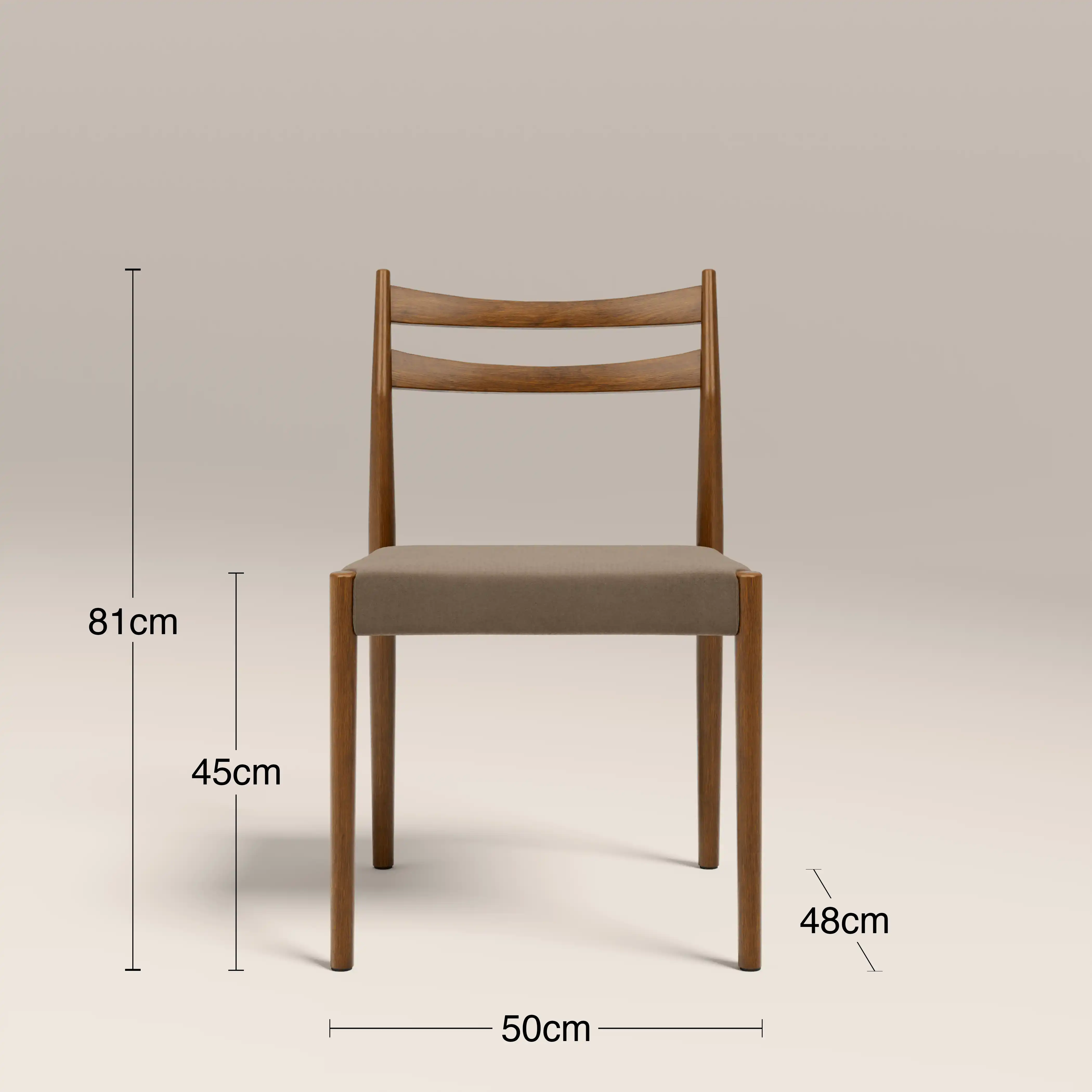 Caleb Wooden Dining Chair | Truffle Brown Sustainable Mohair Velvet & Walnut - Image 7