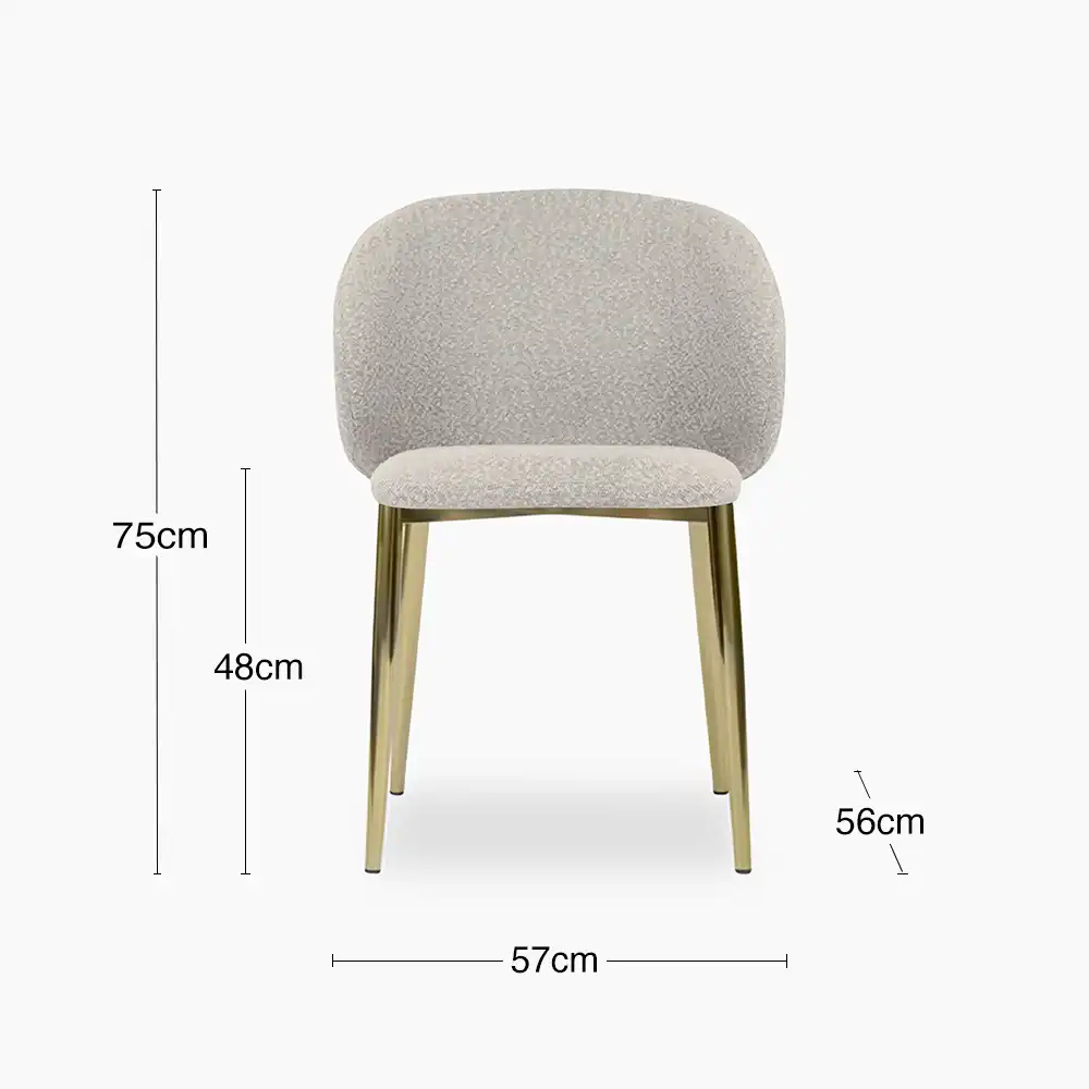 Cameron Dining Chair | Speckled Stone Sustainable Boucle - Image 9