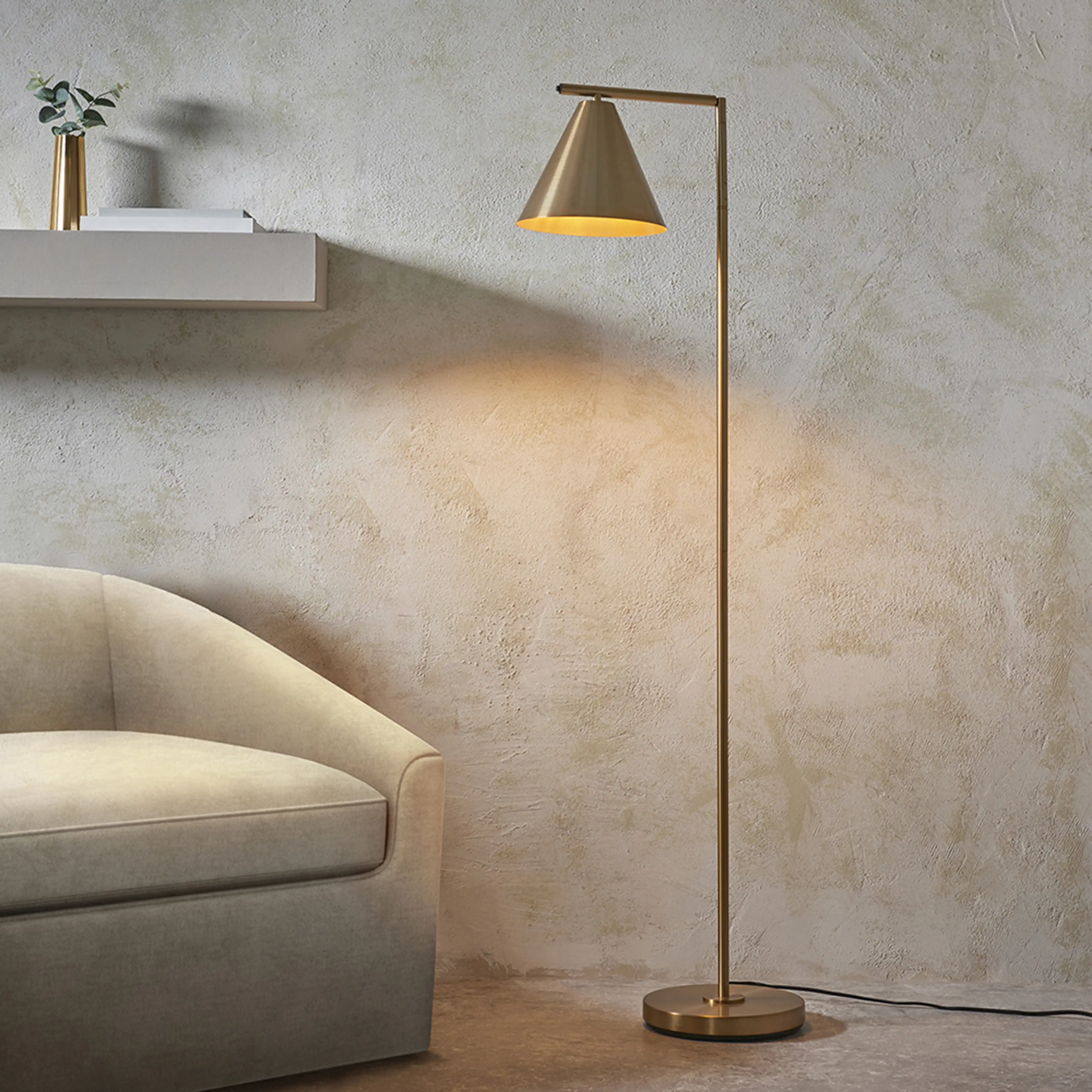Cape Floor Lamp | Antique Brushed Brass - Image 3