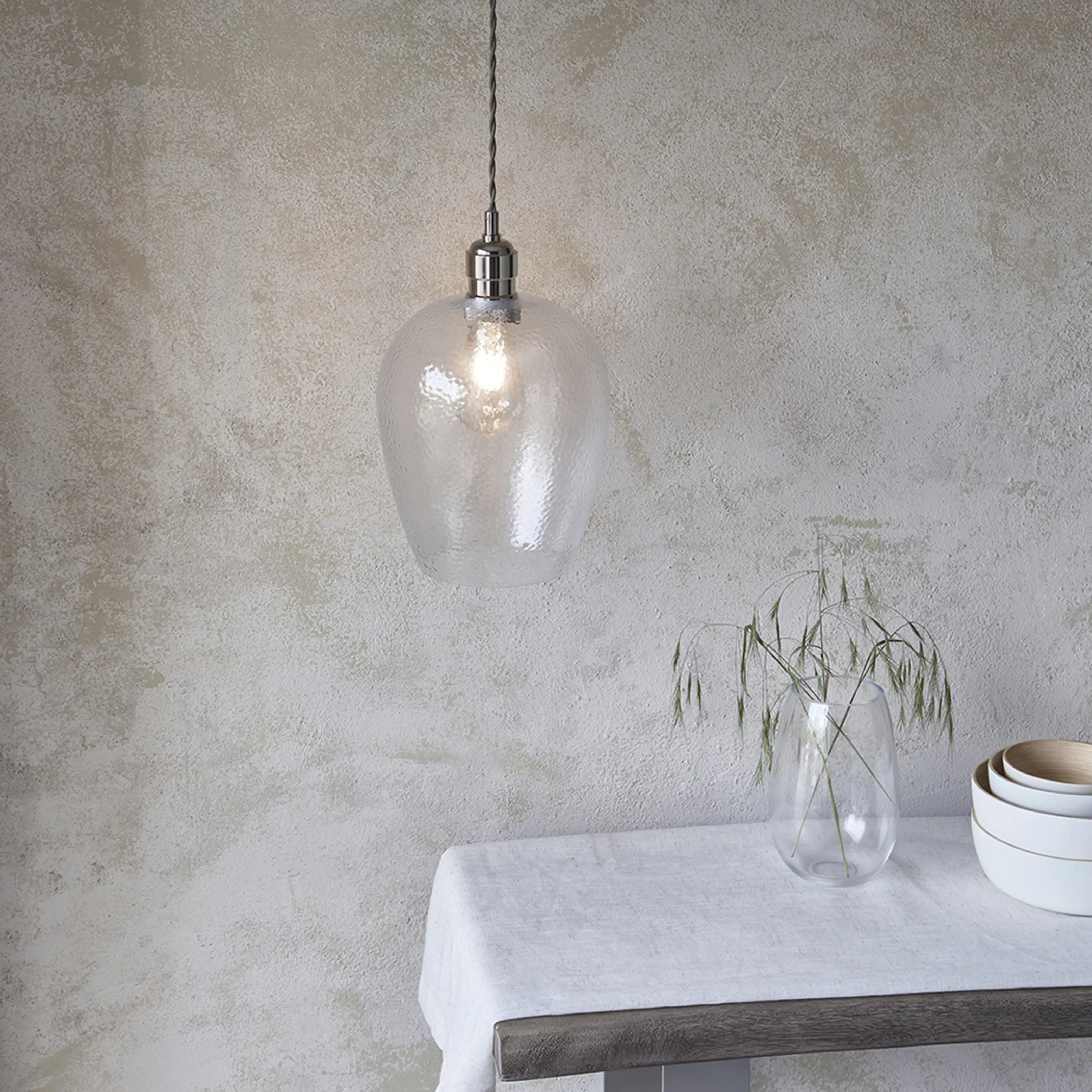 Carly Pendant Light | Rippled Glass & Chrome - Image 5