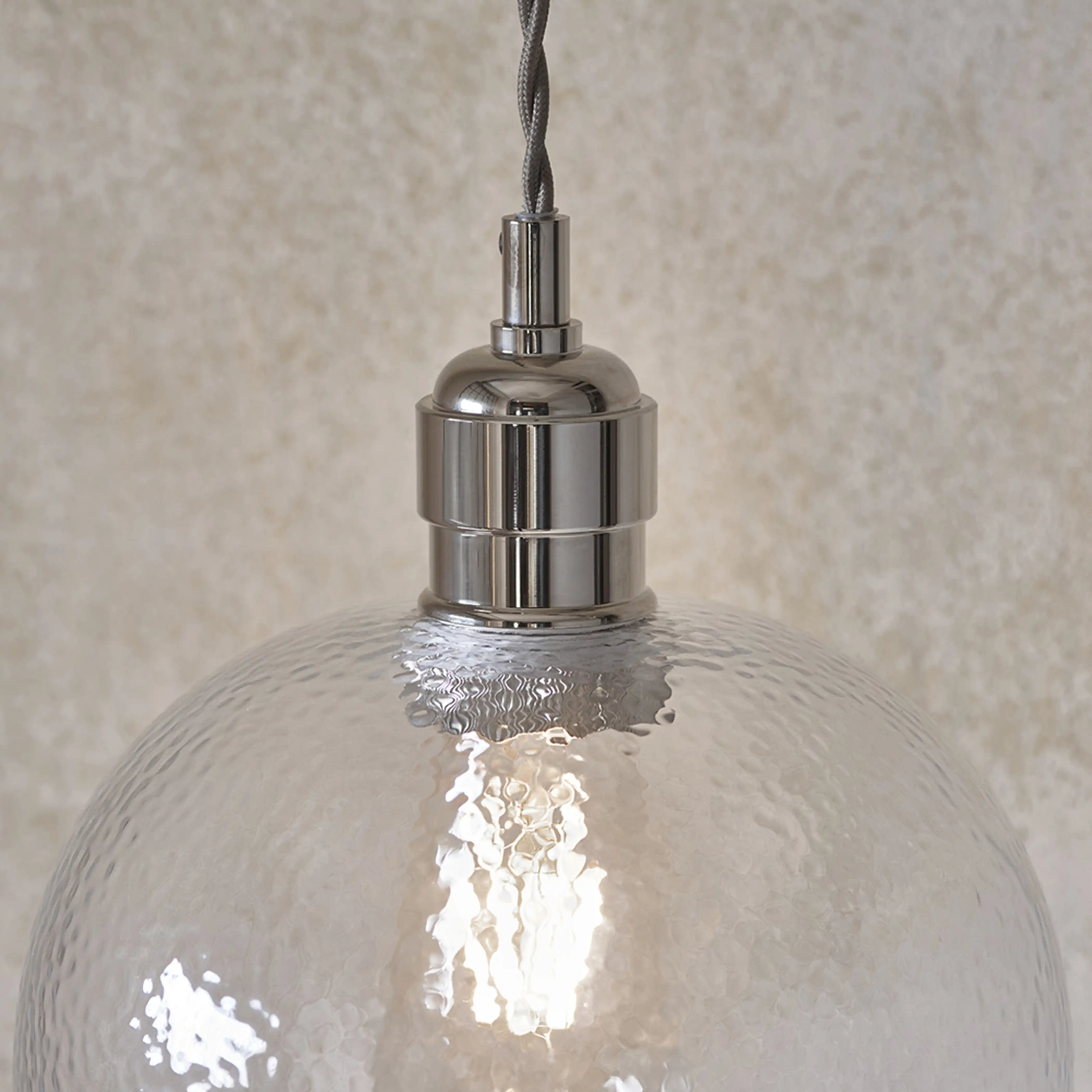 Carly Pendant Light | Rippled Glass & Chrome - Image 7