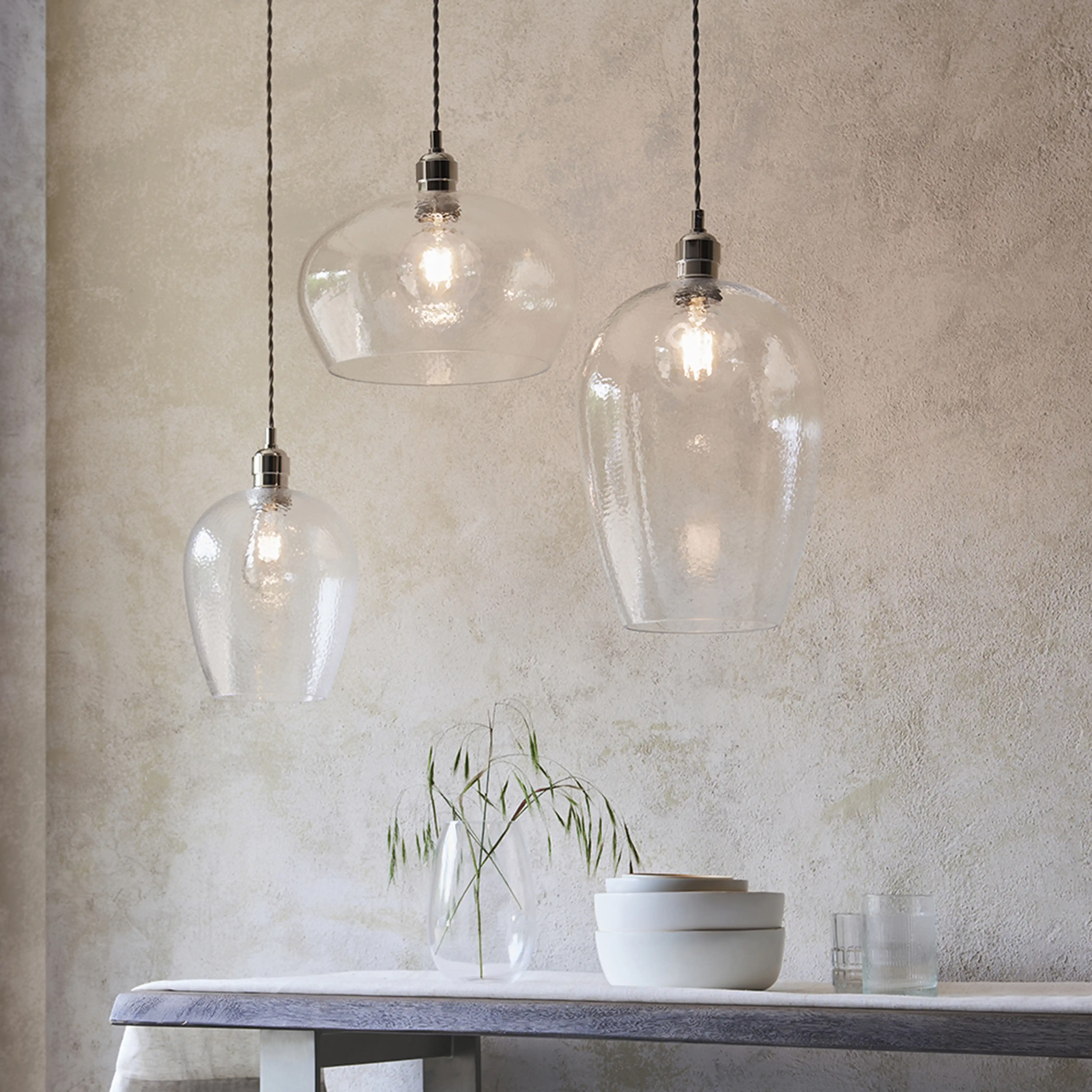 Carly Pendant Light | Rippled Glass & Chrome - Image 8