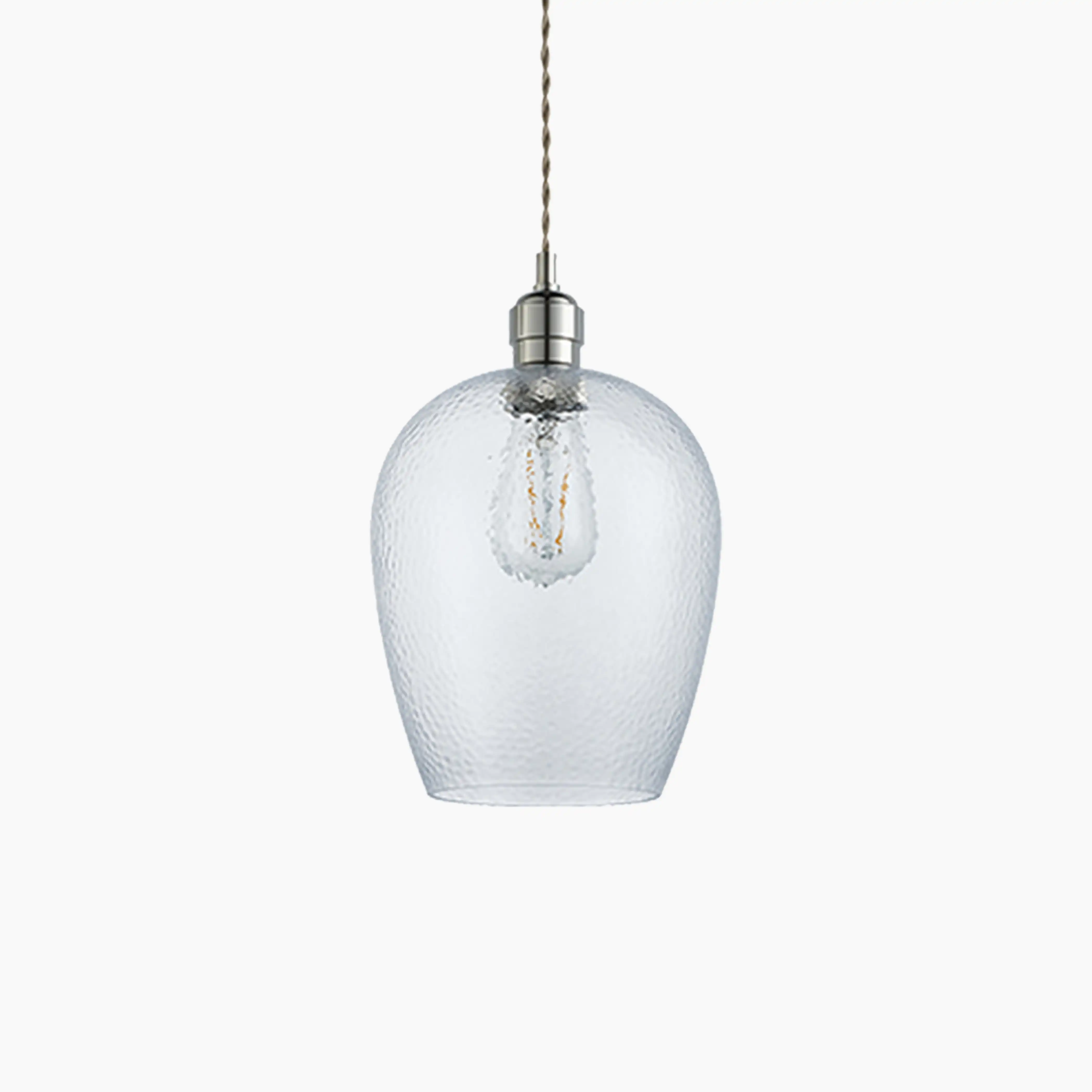 Carly Pendant Light | Rippled Glass & Chrome - Image 9