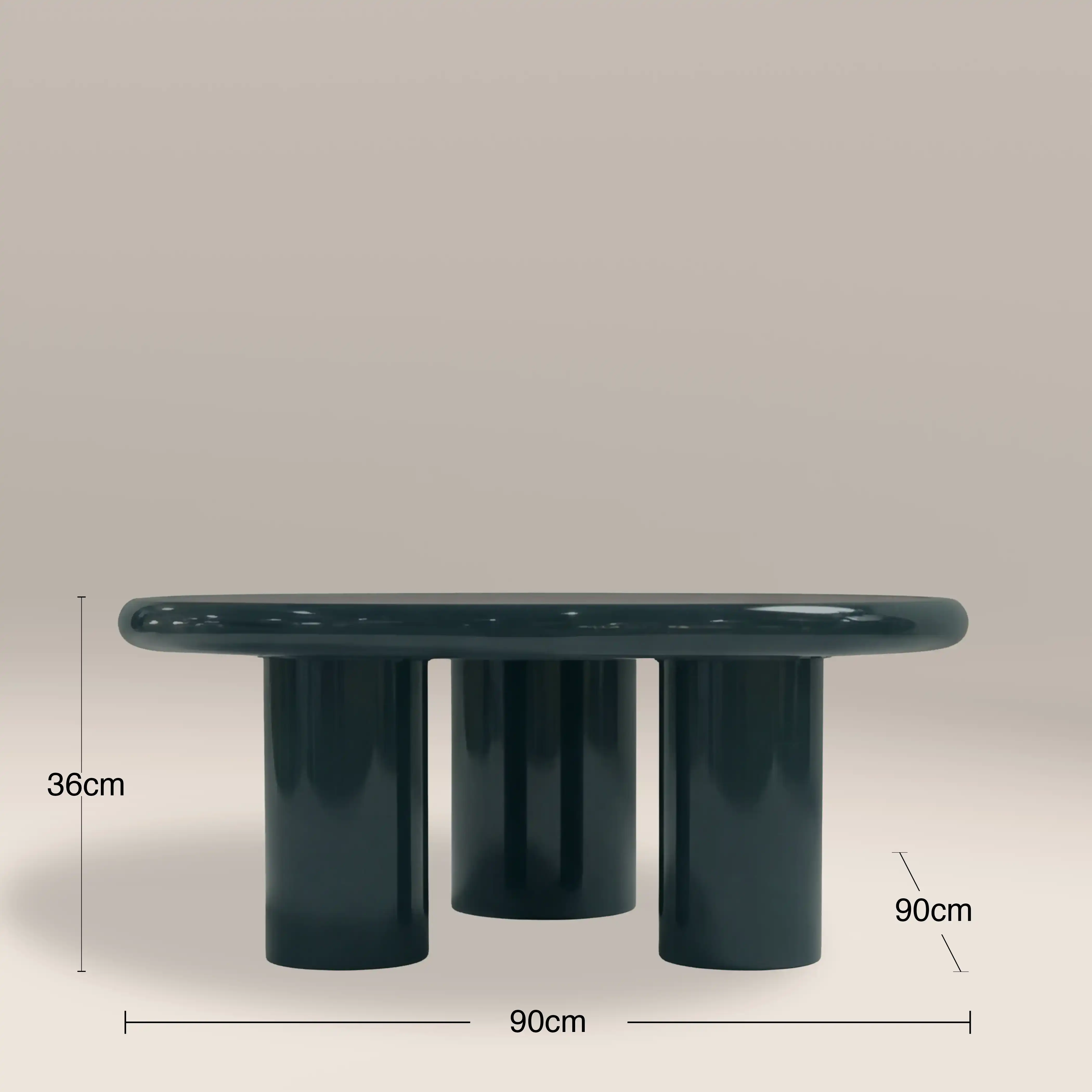 Carson Round Coffee Table | Emerald Green Marble & High Gloss Emerald Green - Image 5