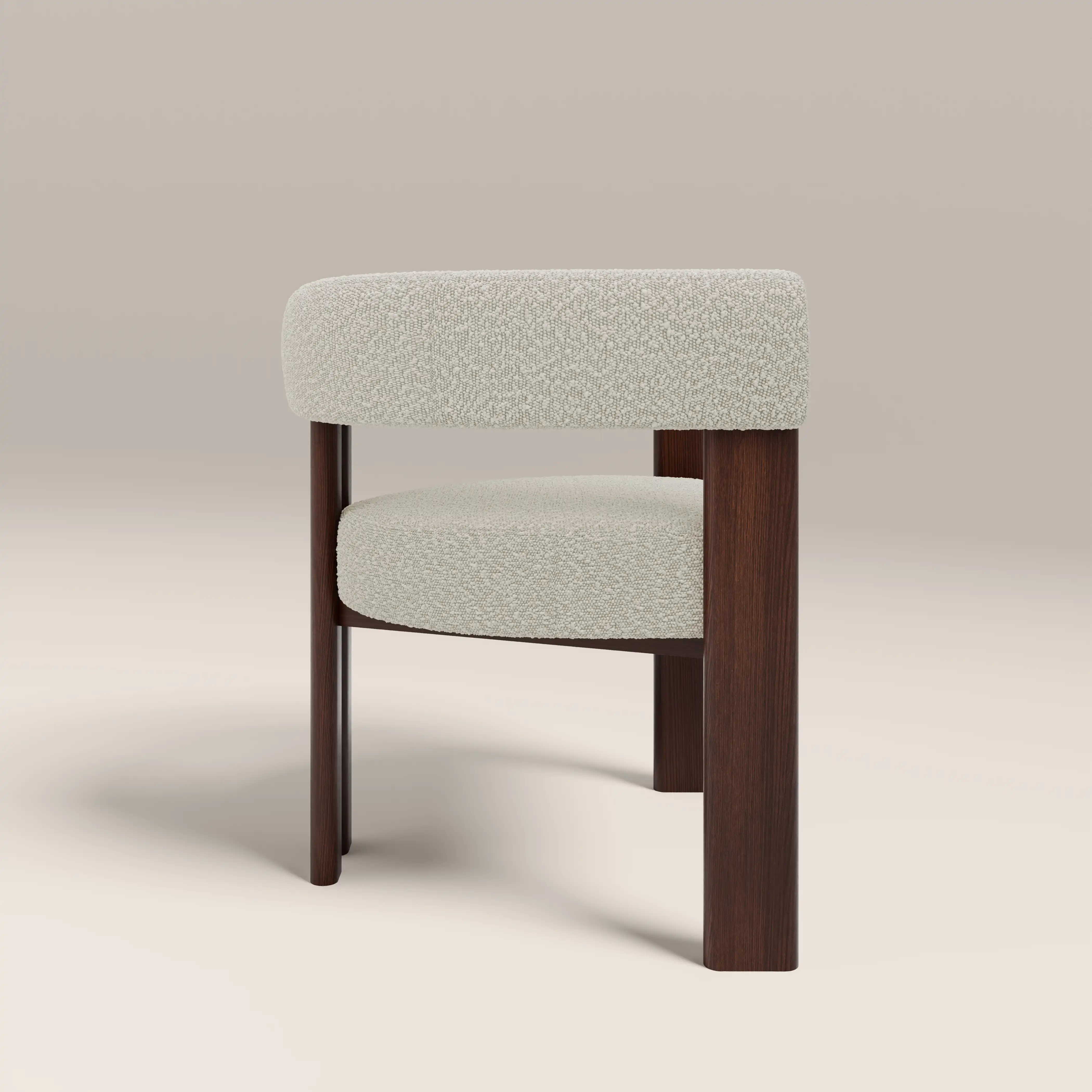 Cassius Carver Dining Chair | Speckled Stone Sustainable Boucle & Walnut - Image 5