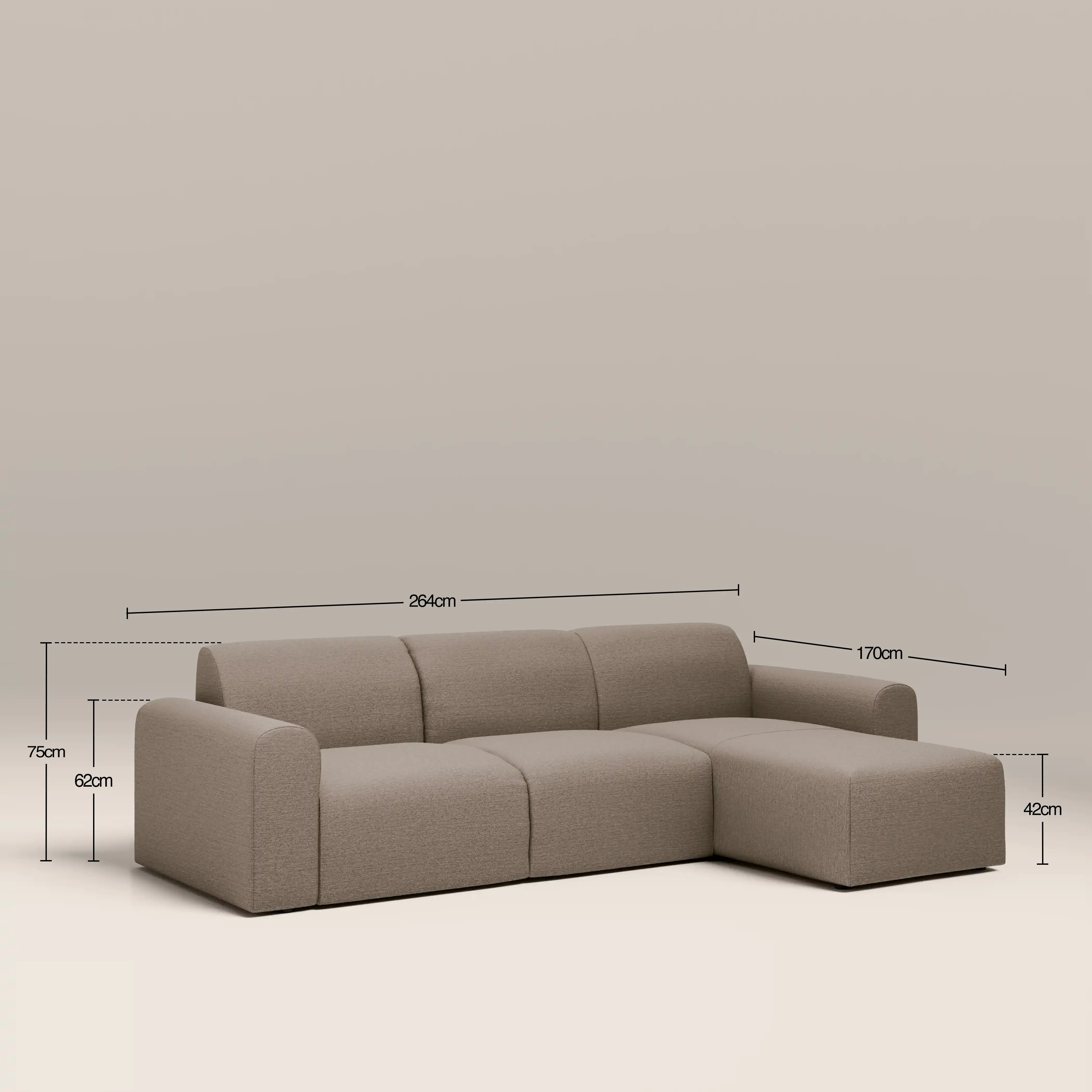 Celeste 3 Seater Left/Right Chaise Sofa | Ecru Boucle - Image 7