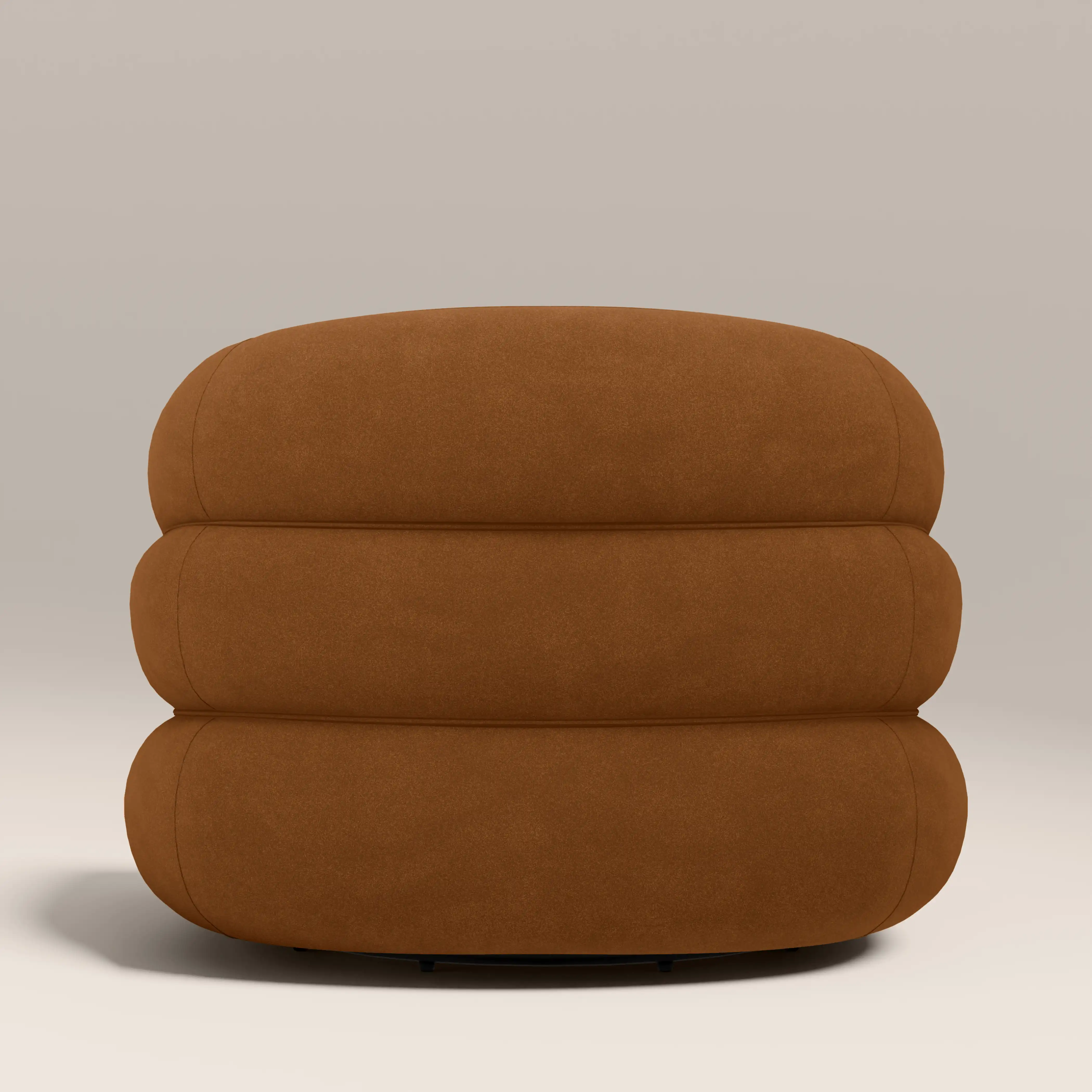 Chaplin Swivel Accent Chair | Caramel Brown Sustainable Mohair Velvet & Walnut - Image 6