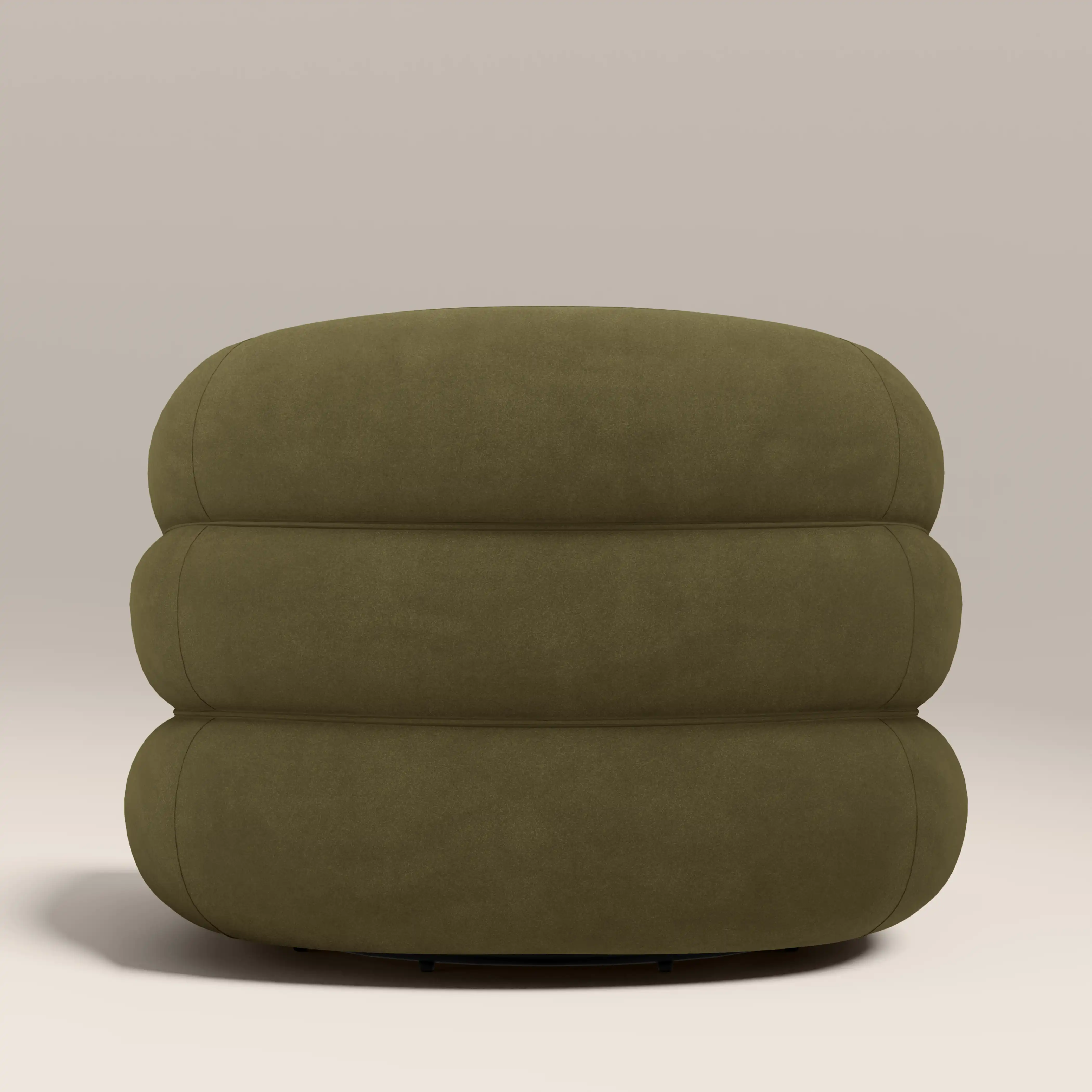Chaplin Swivel Accent Chair | Moss Green Sustainable Mohair Velvet & Walnut - Image 7