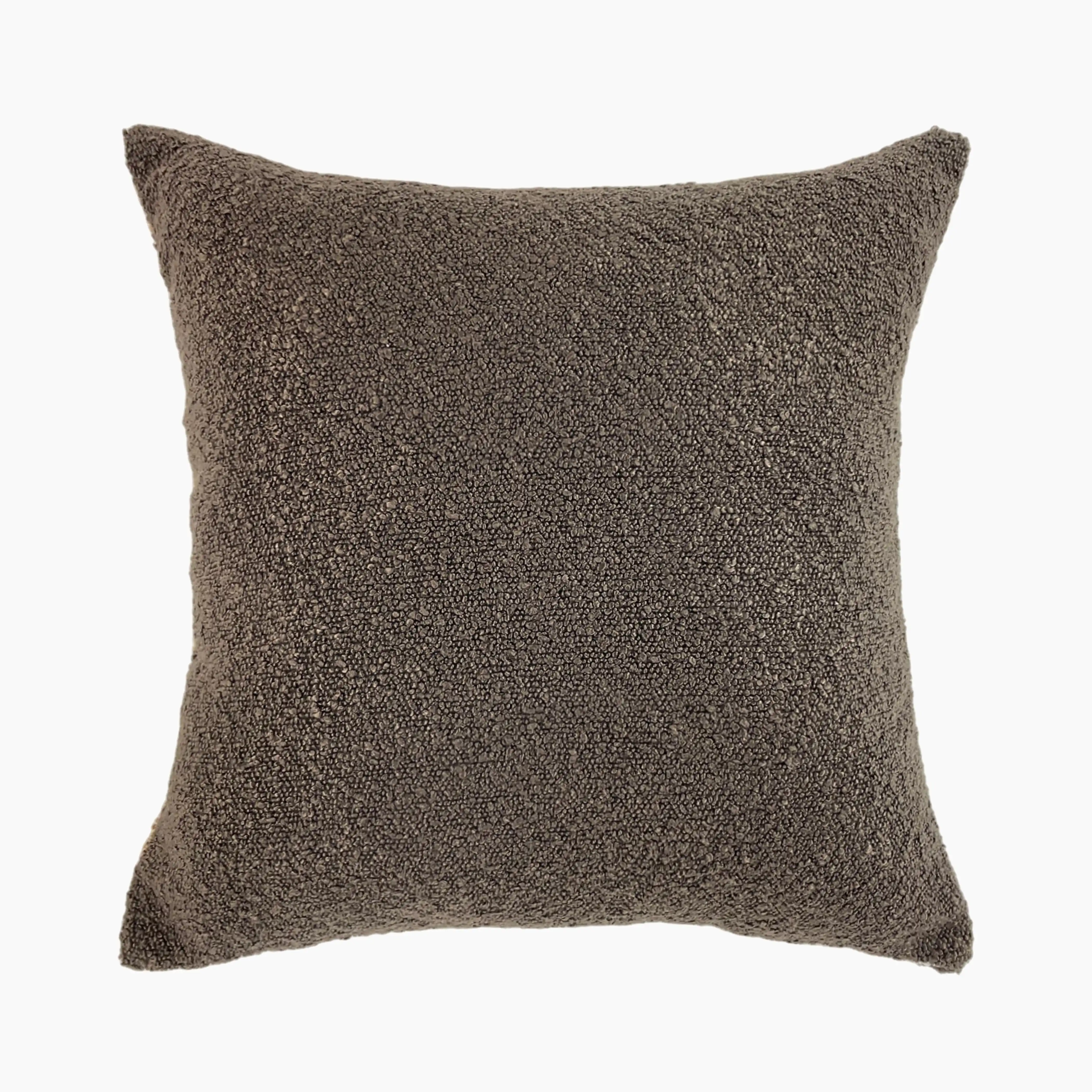 Charlie Square Boucle Cushion | Latte & Brown - Image 2