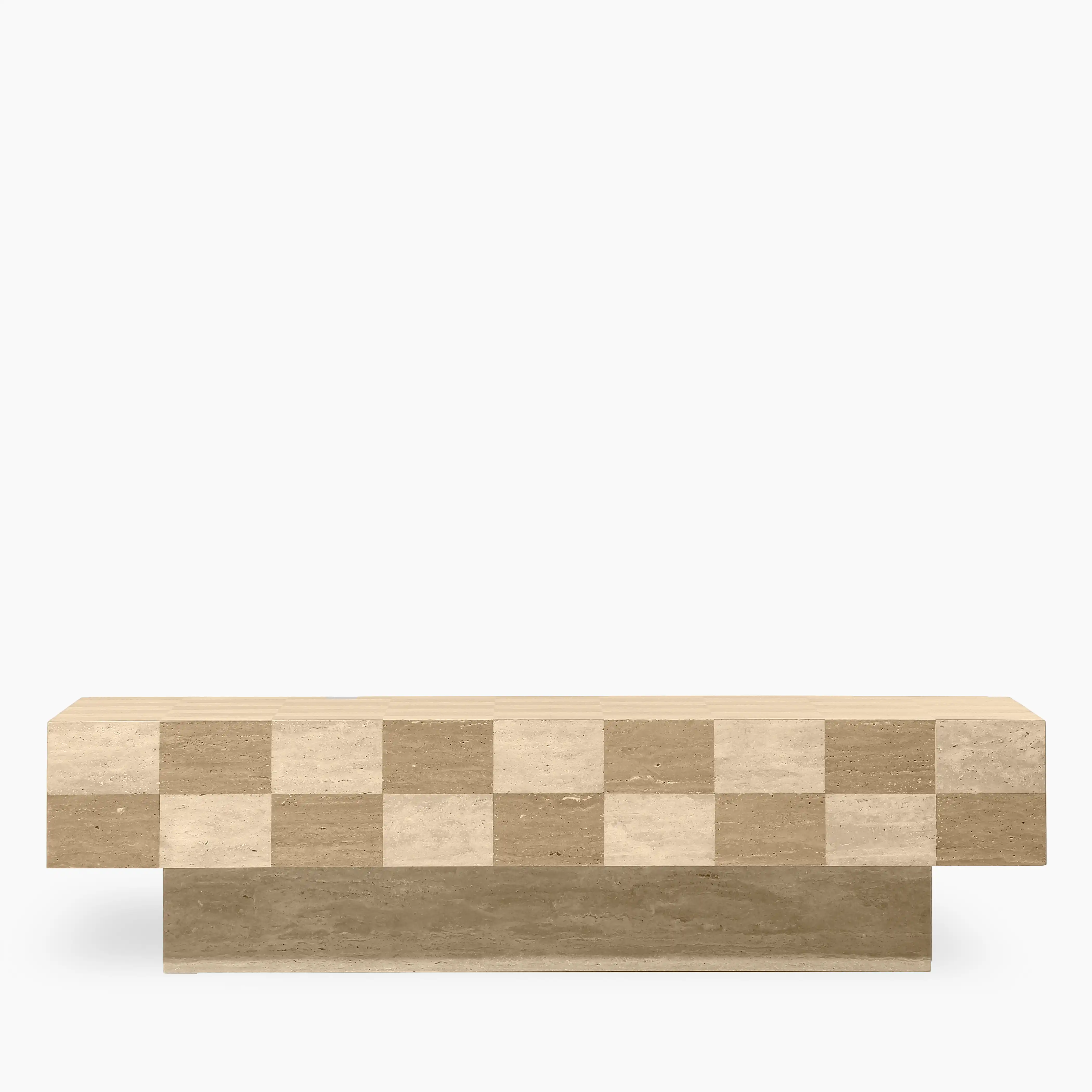 Checkmate Rectangle Coffee Table | Natural Travertine - Image 2