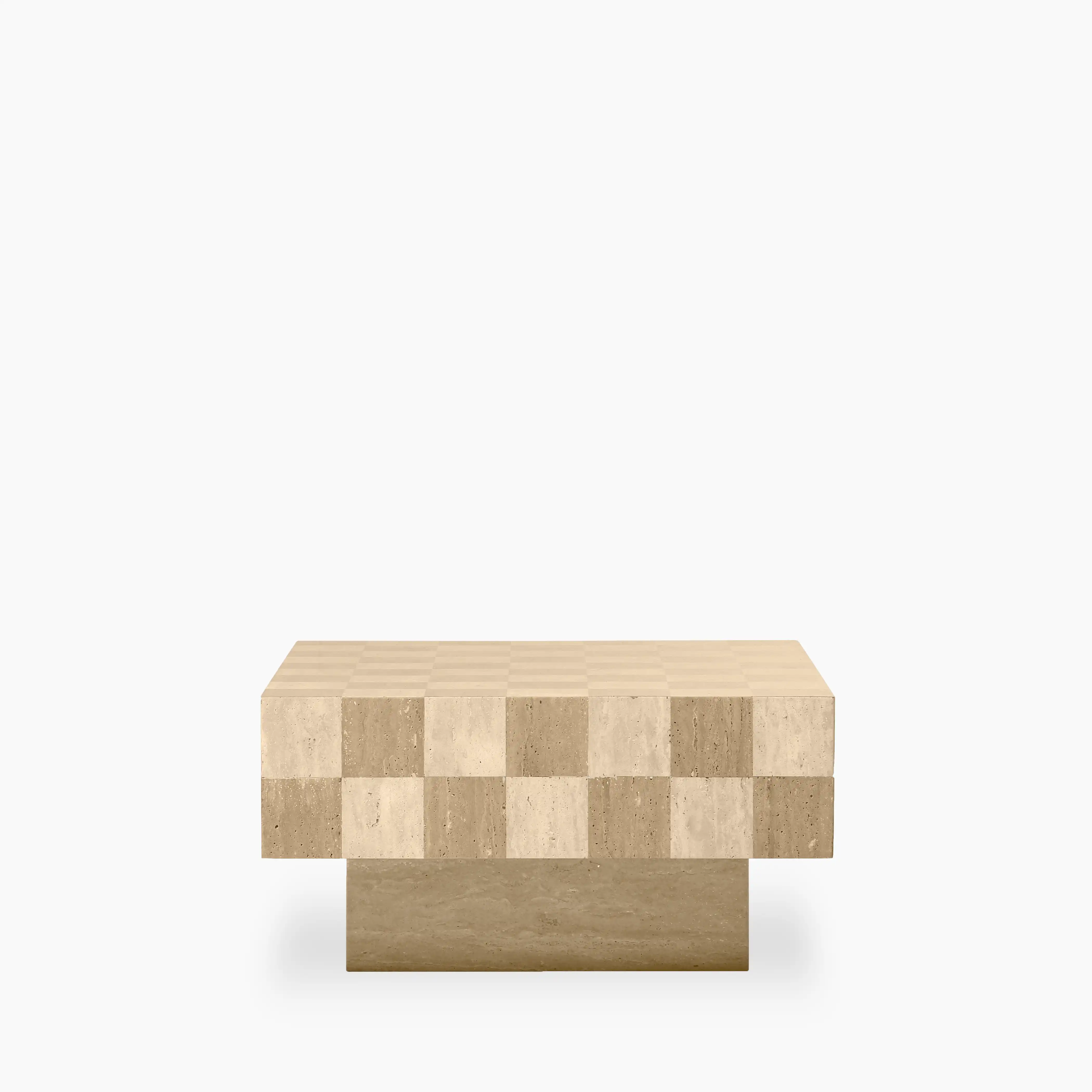 Checkmate Rectangle Coffee Table | Natural Travertine - Image 3