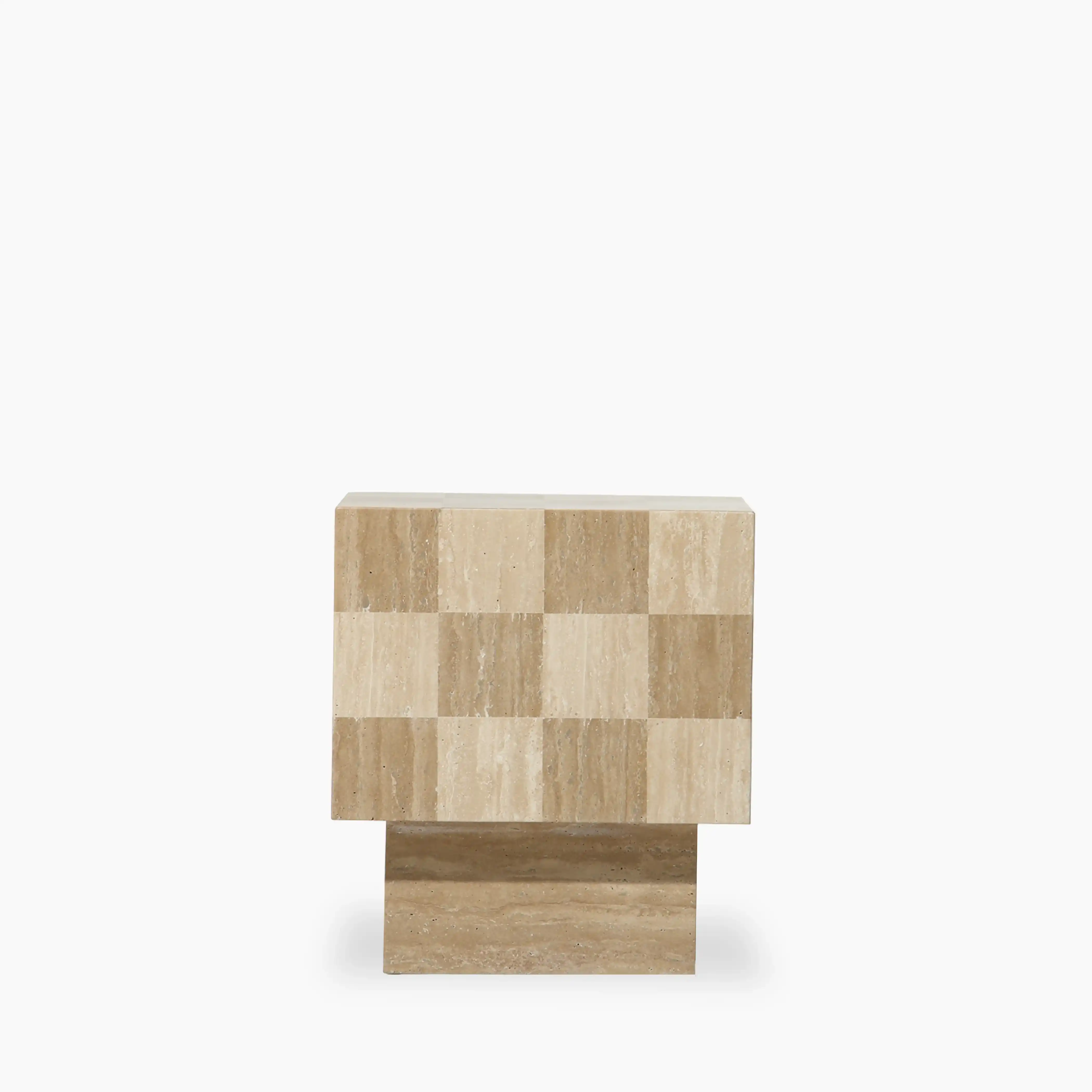 Checkmate Side Table | Natural Travertine - Image 4