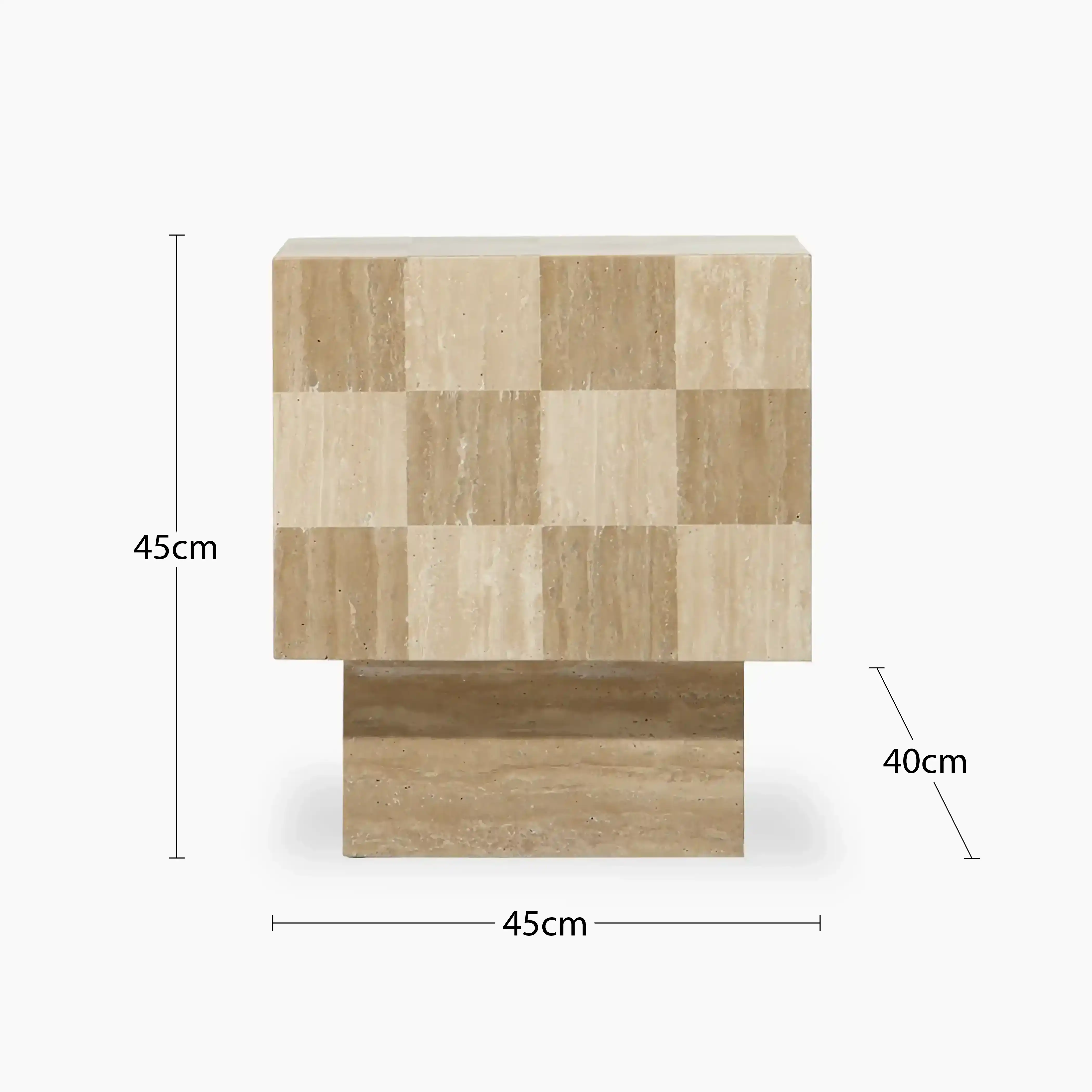 Checkmate Side Table | Natural Travertine - Image 5