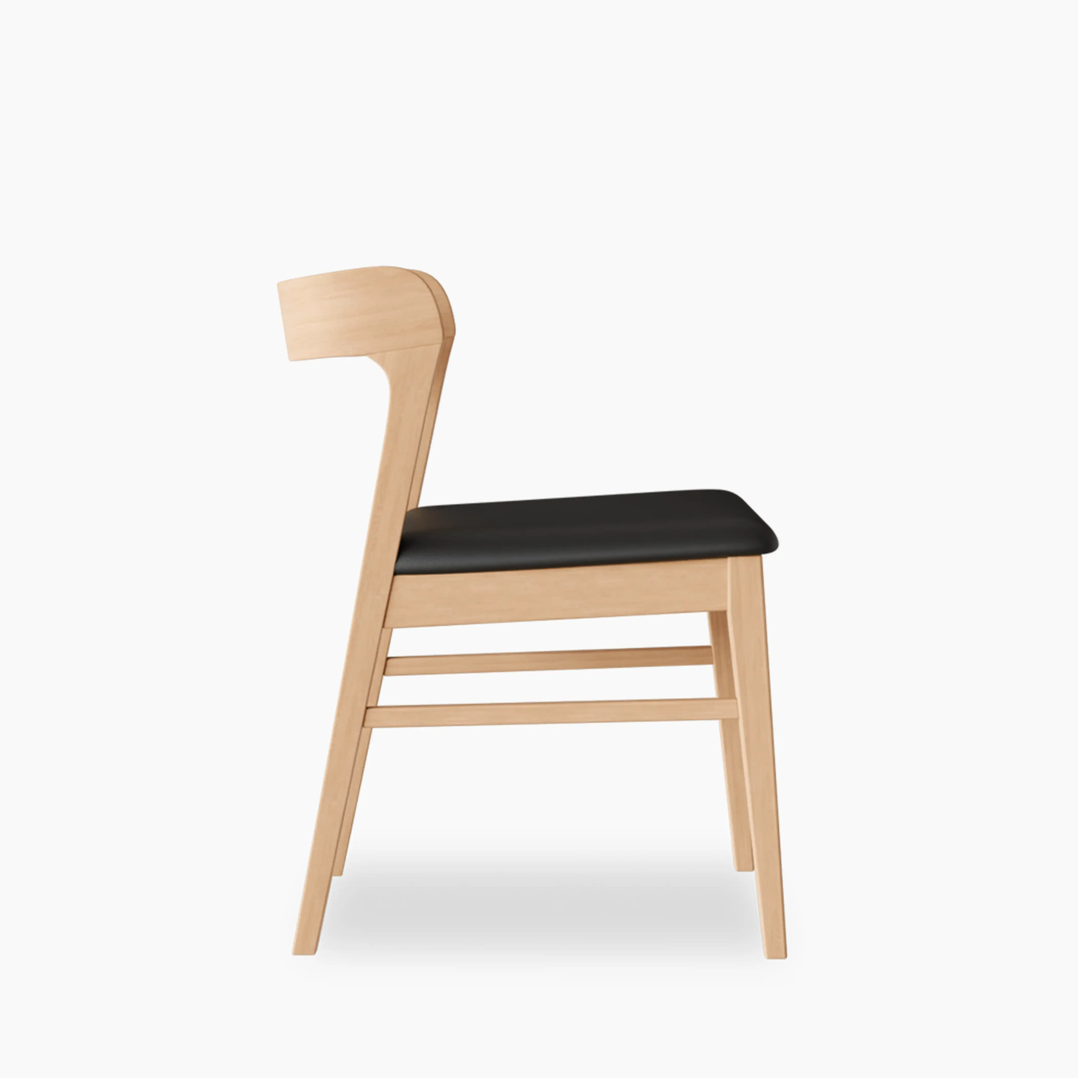 Chiswick Wooden Dining Chair | Black Faux Leather & Natural - Image 5