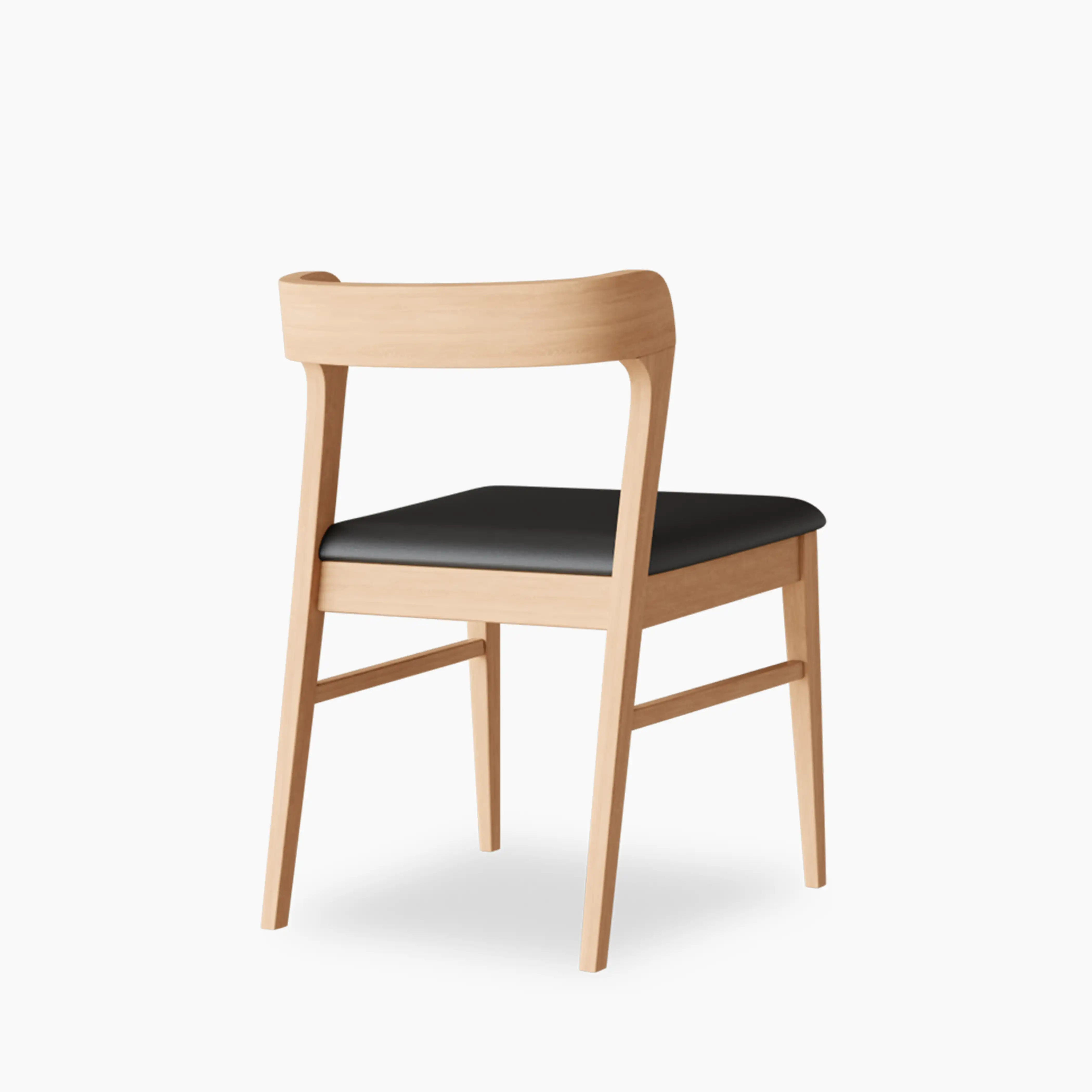 Chiswick Wooden Dining Chair | Black Faux Leather & Natural - Image 7