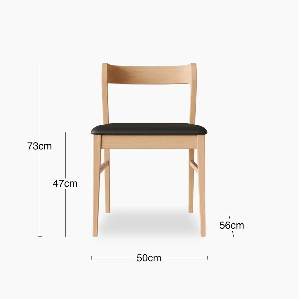 Chiswick Wooden Dining Chair | Black Faux Leather & Natural - Image 8