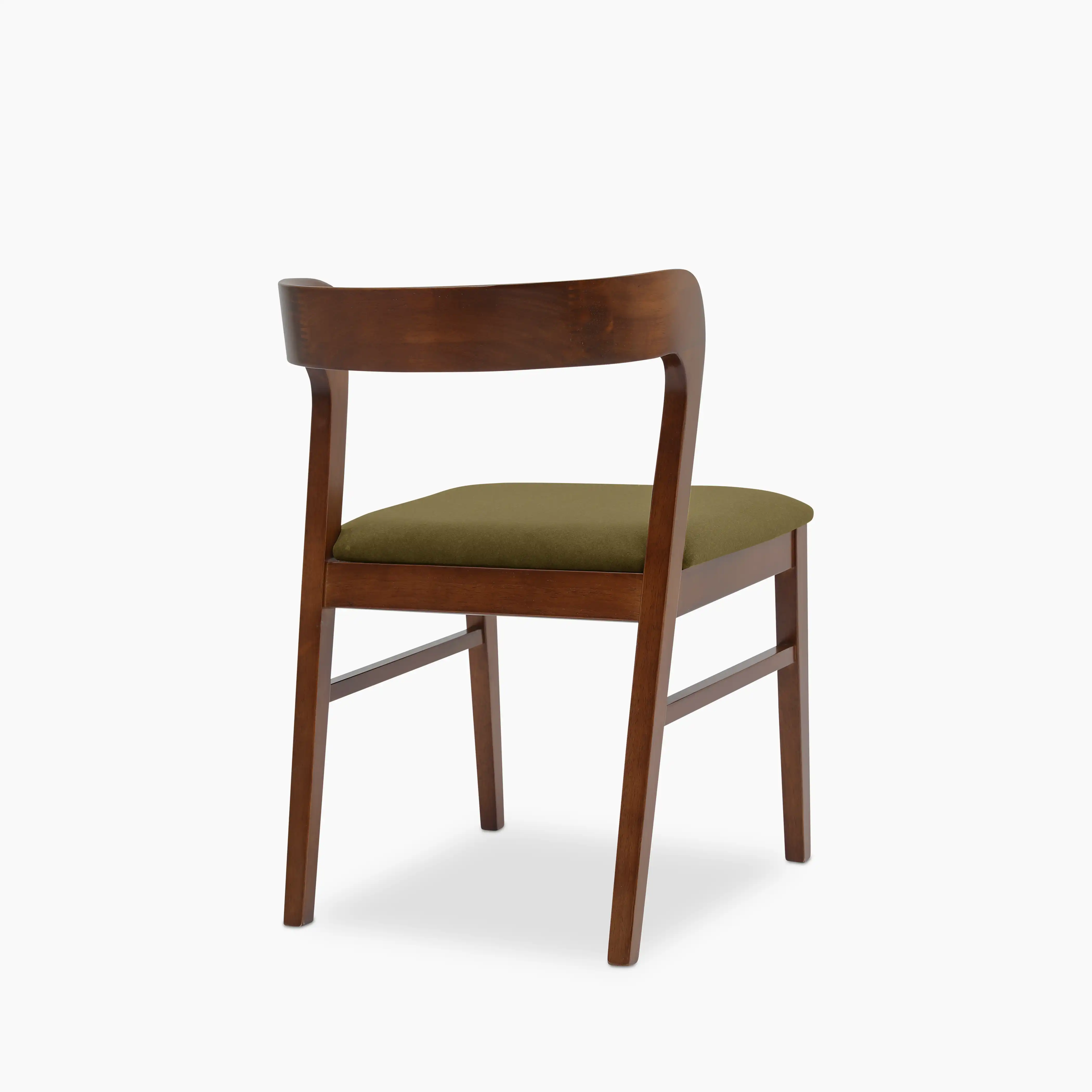 Chiswick Wooden Dining Chair | Moss Green Sustainable Mohair Velvet & Walnut - Image 5