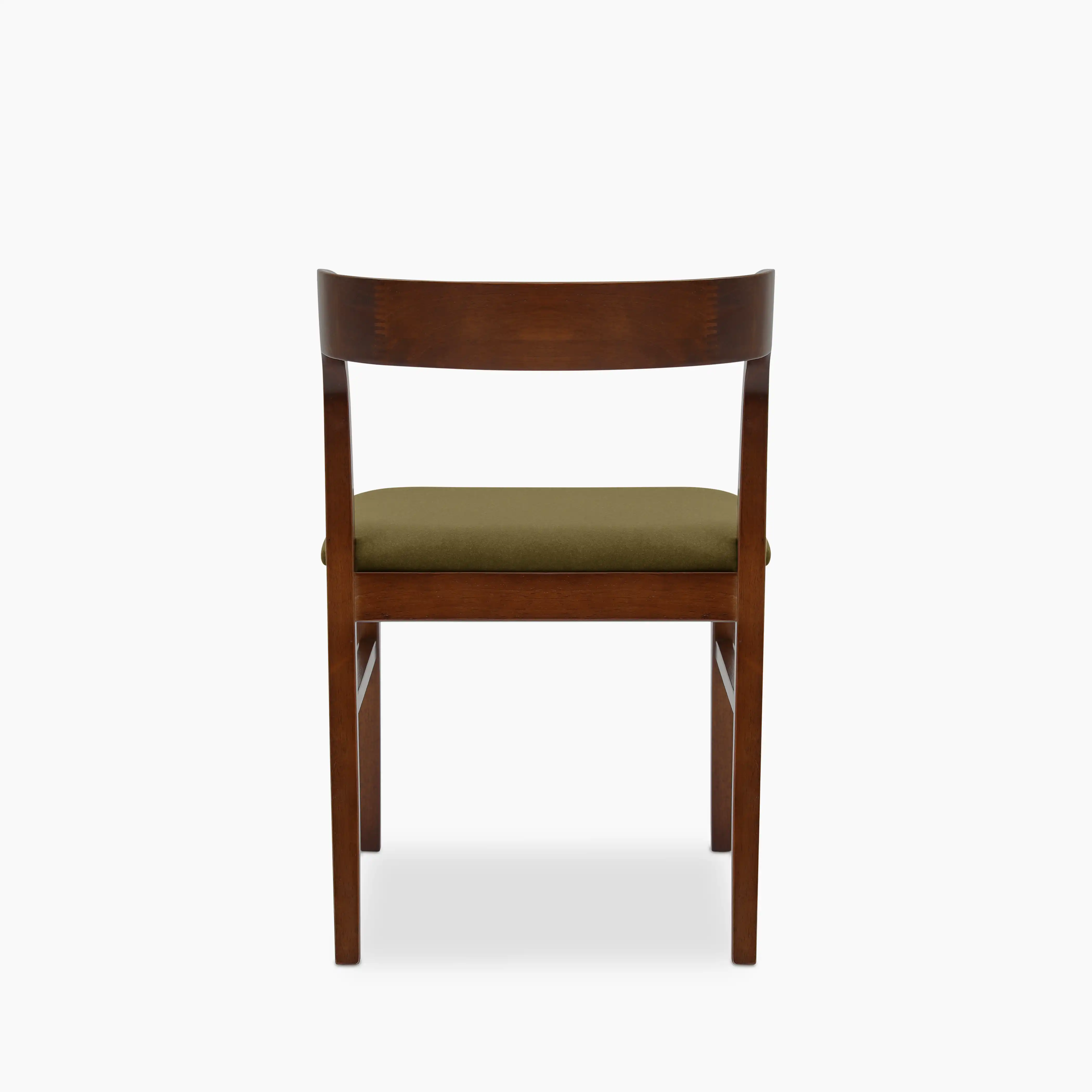 Chiswick Wooden Dining Chair | Moss Green Sustainable Mohair Velvet & Walnut - Image 6