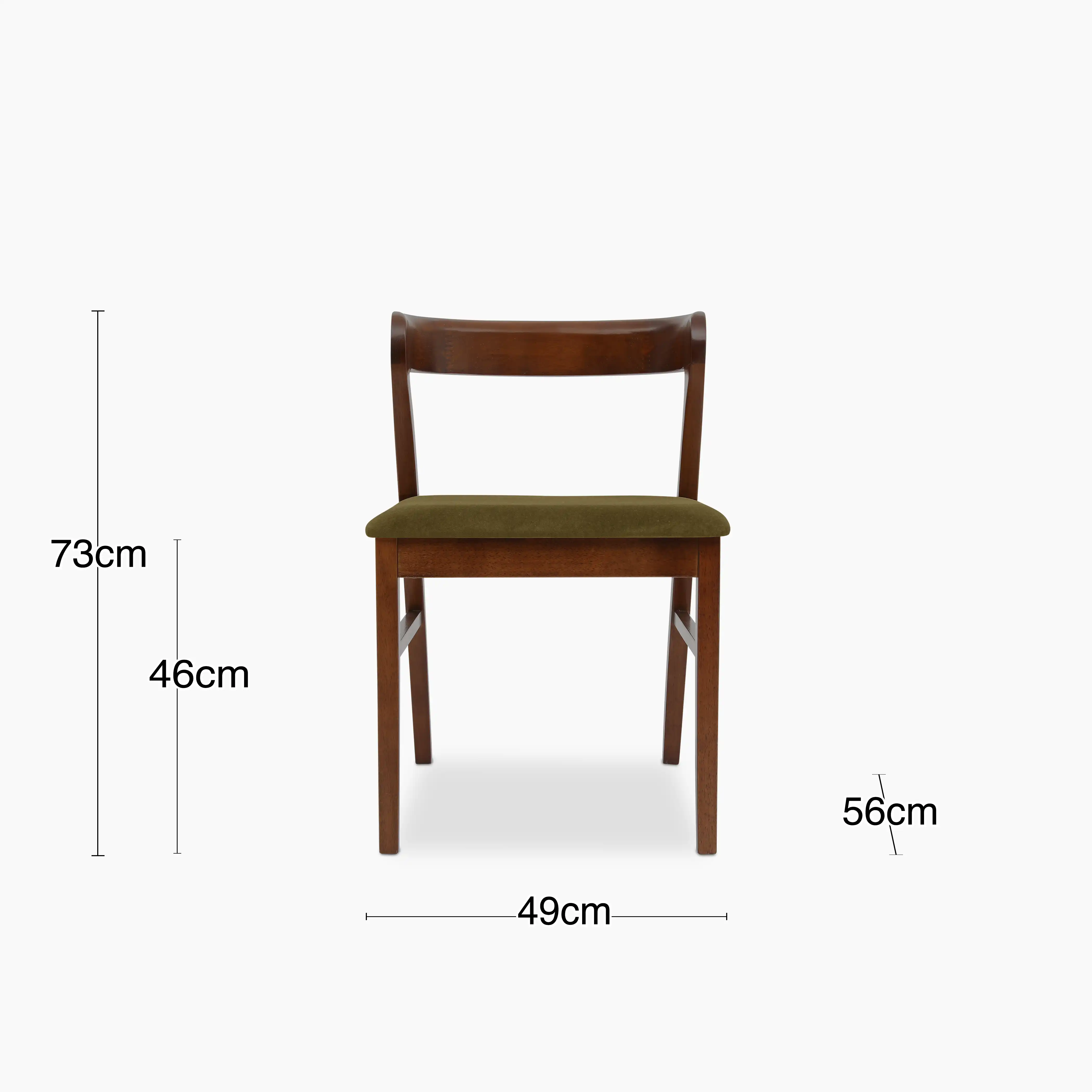 Chiswick Wooden Dining Chair | Moss Green Sustainable Mohair Velvet & Walnut - Image 8