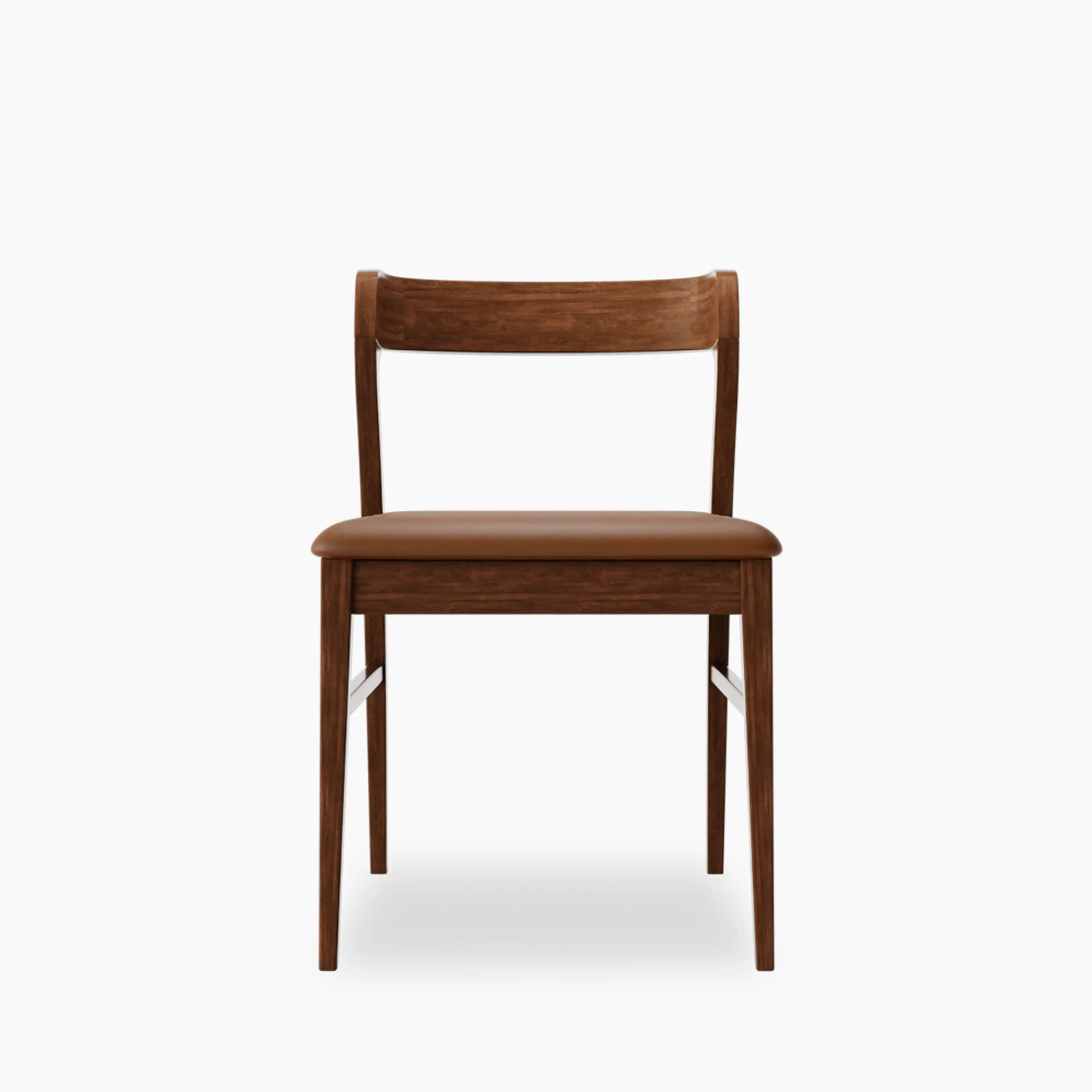 Chiswick Wooden Dining Chair | Vintage Tan Faux Leather & Walnut - Image 3