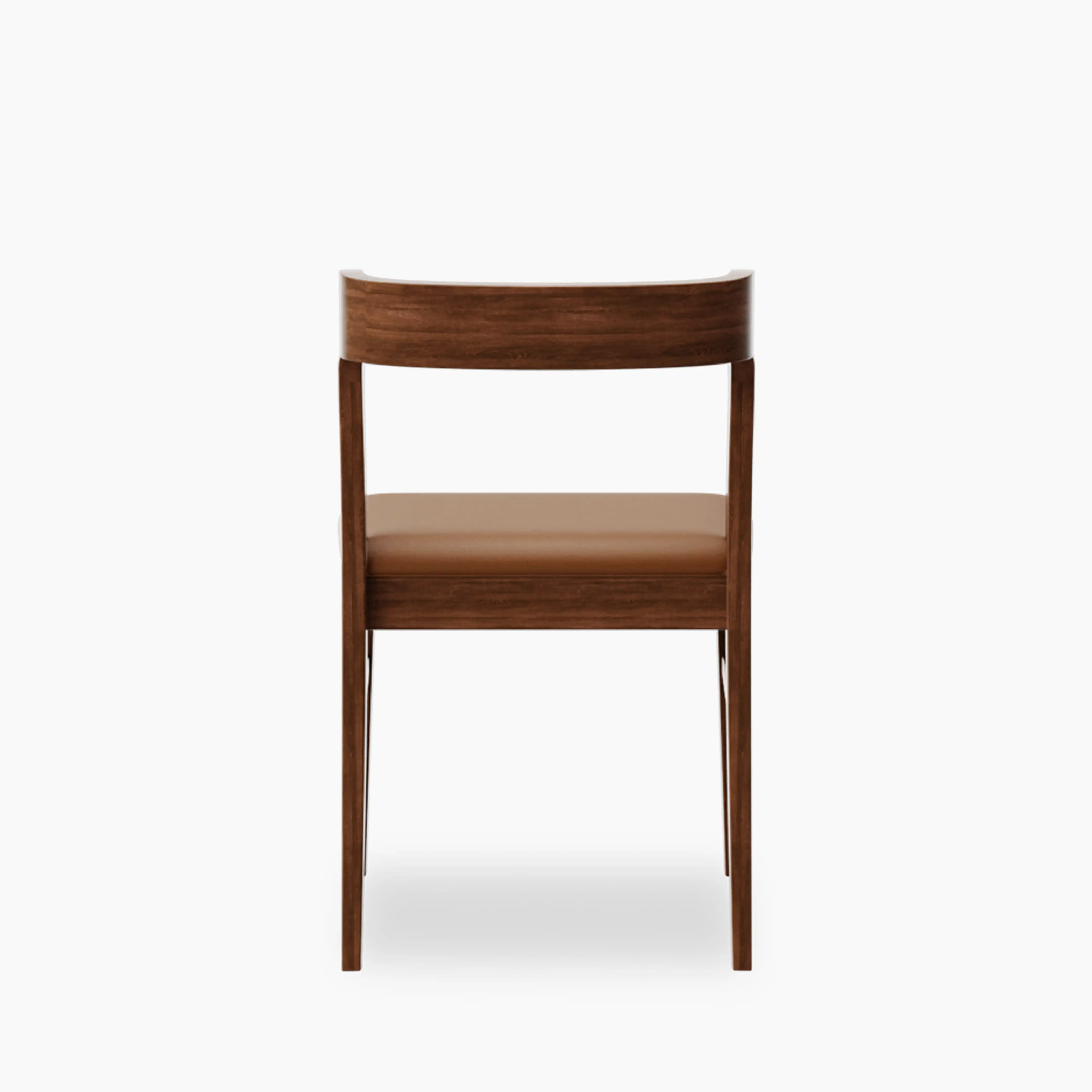Chiswick Wooden Dining Chair | Vintage Tan Faux Leather & Walnut - Image 6