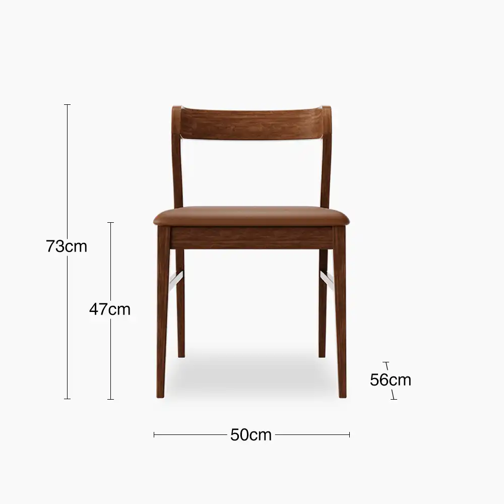 Chiswick Wooden Dining Chair | Vintage Tan Faux Leather & Walnut - Image 8