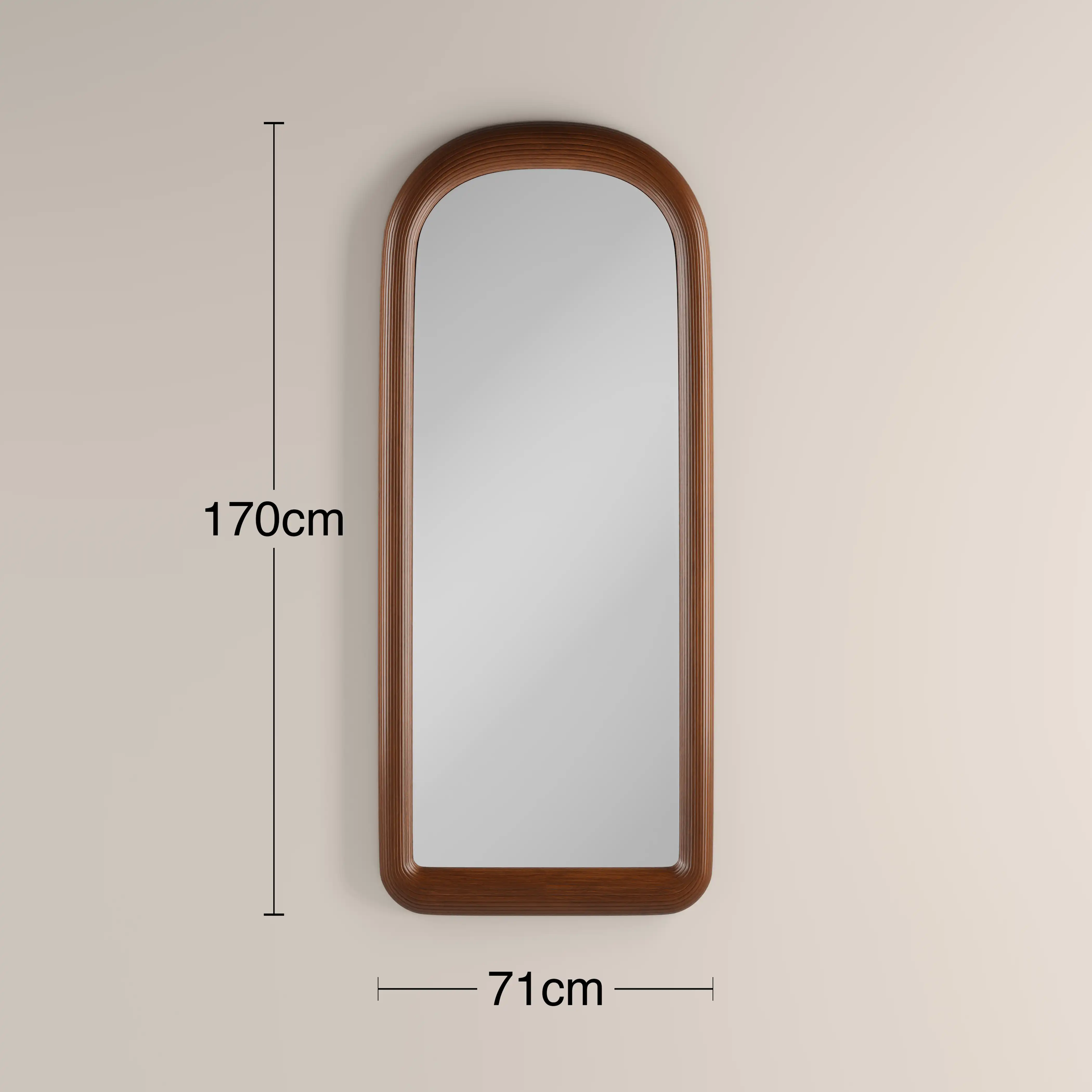 Ciara Arch Full Length Mirror, 170 x 71 cm | Walnut - Image 3