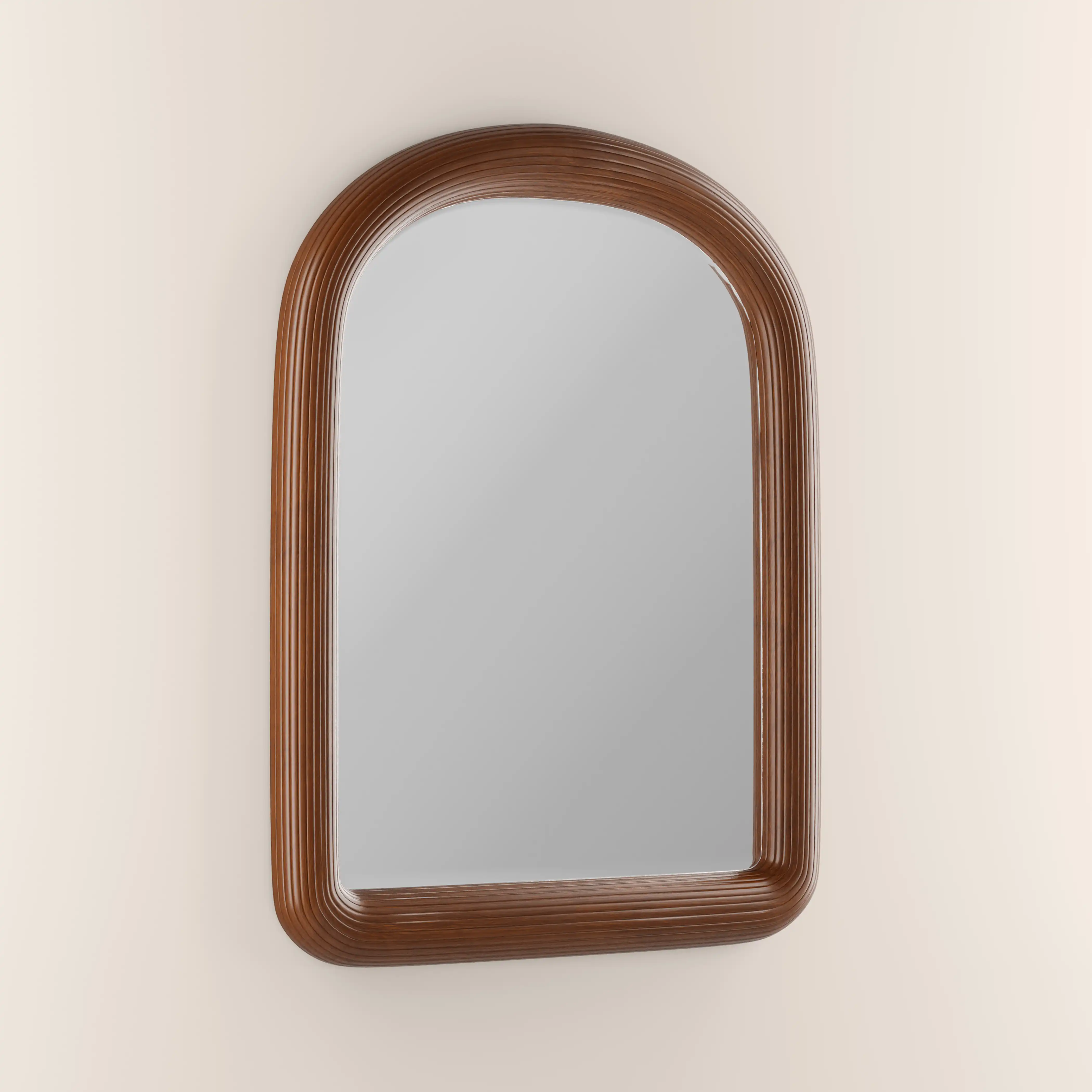 Ciara Arch Wall Mirror, 90 x 71 cm | Walnut - Image 2