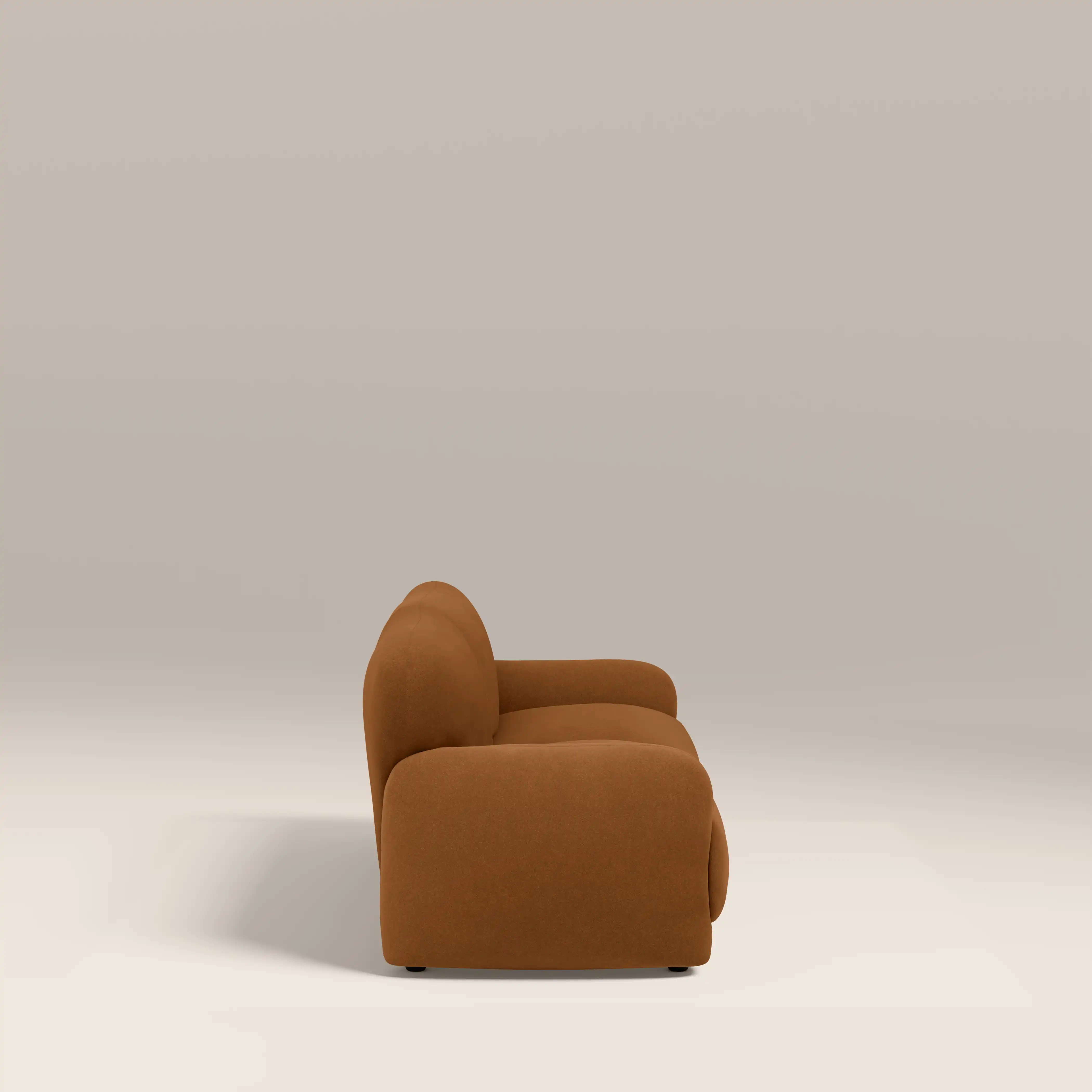 Cloud 2 Seater Sofa | Caramel Brown Sustainable Mohair Velvet - Image 4
