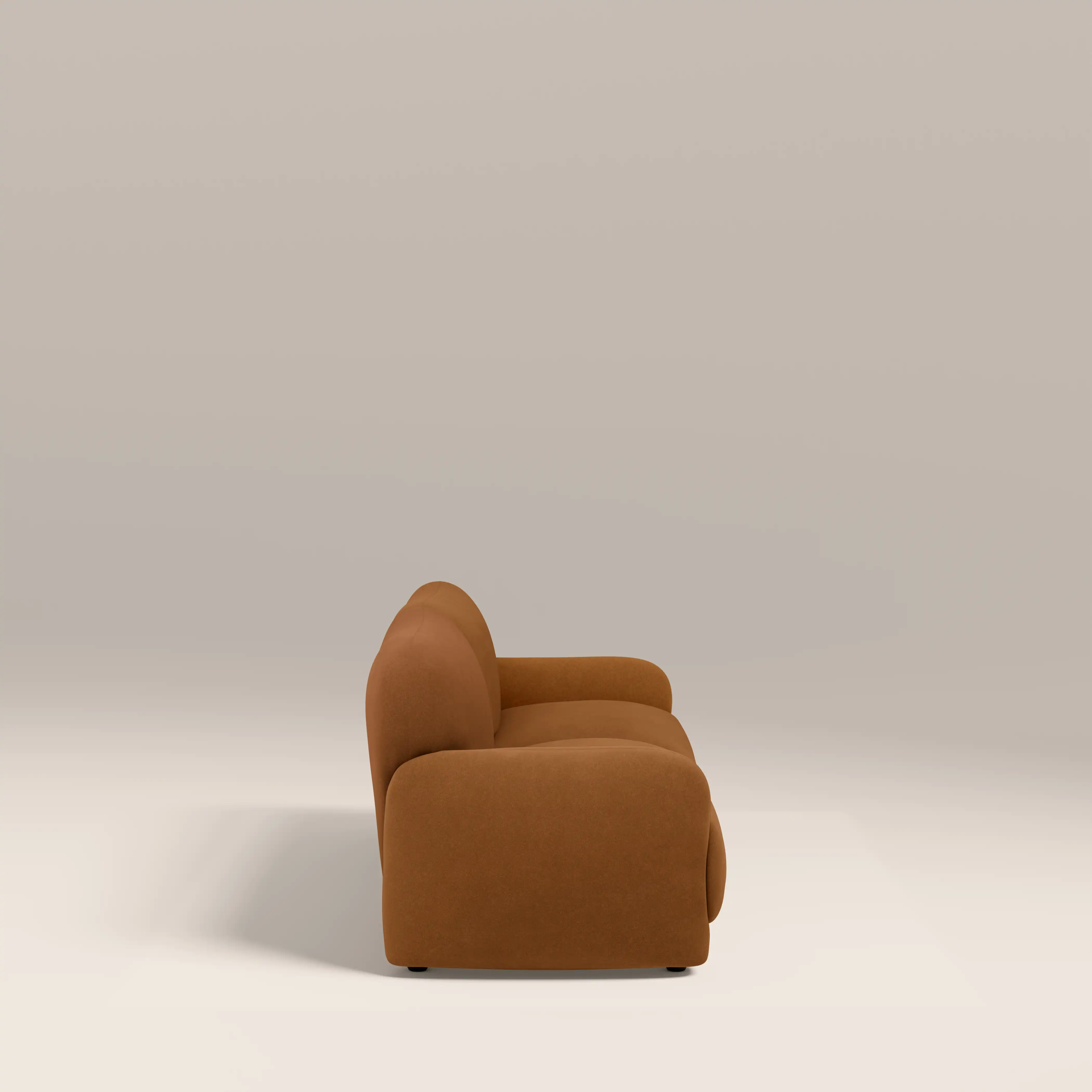 Cloud 3 Seater Sofa | Caramel Brown Sustainable Mohair Velvet - Image 4