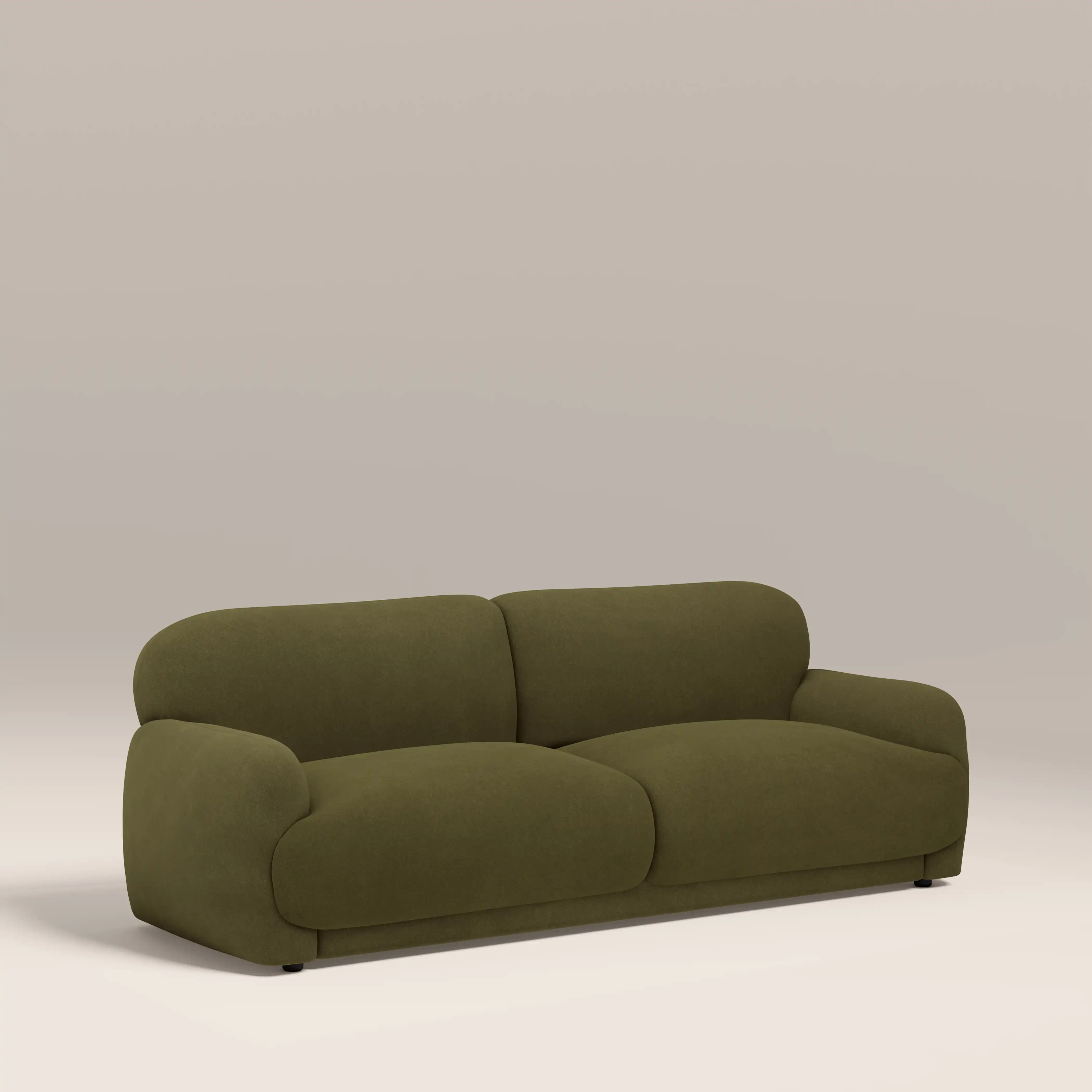 Cloud 3 Seater Sofa | Moss Green Sustainable Mohair Velvet - Image 2