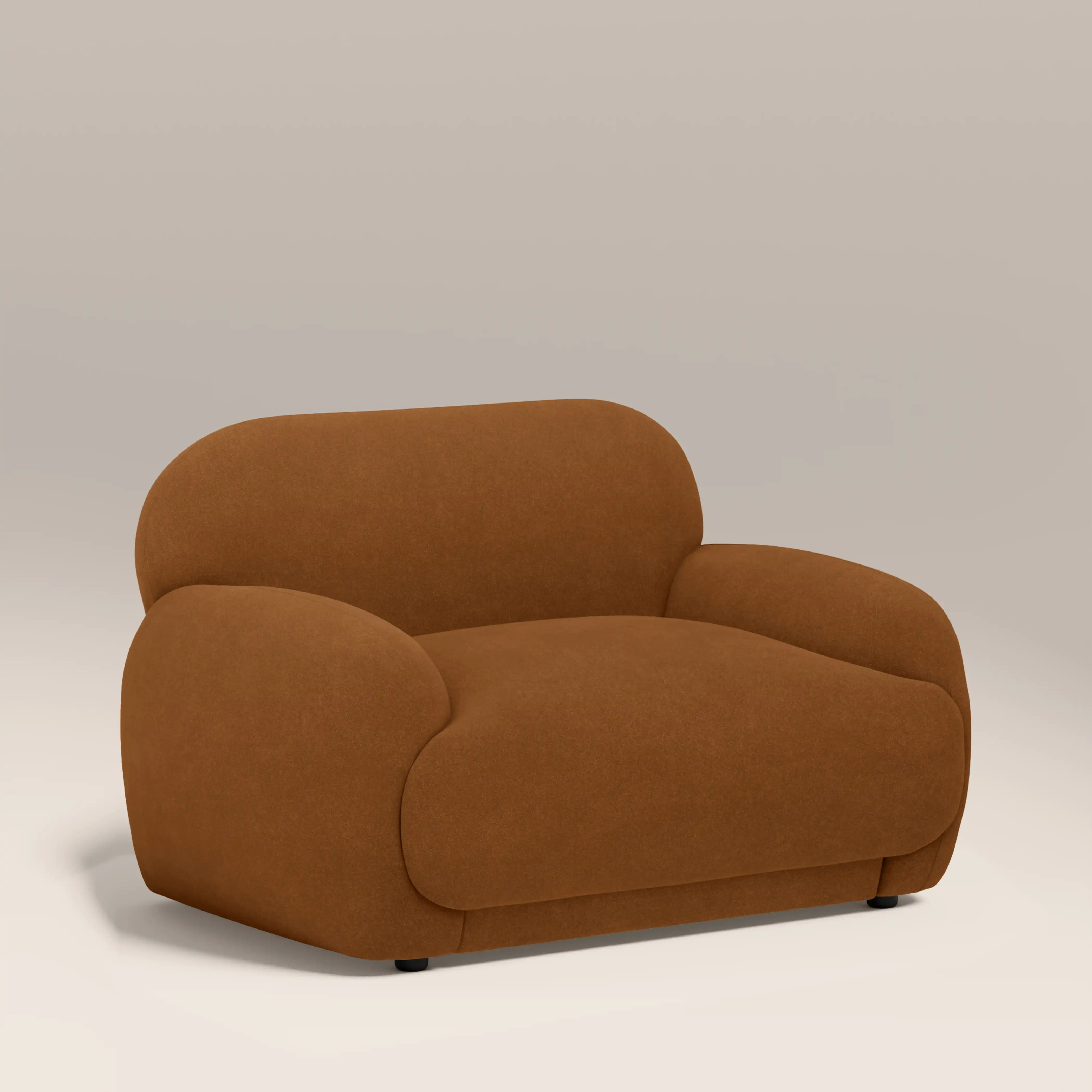 Cloud Armchair | Caramel Brown Sustainable Mohair Velvet - Image 2
