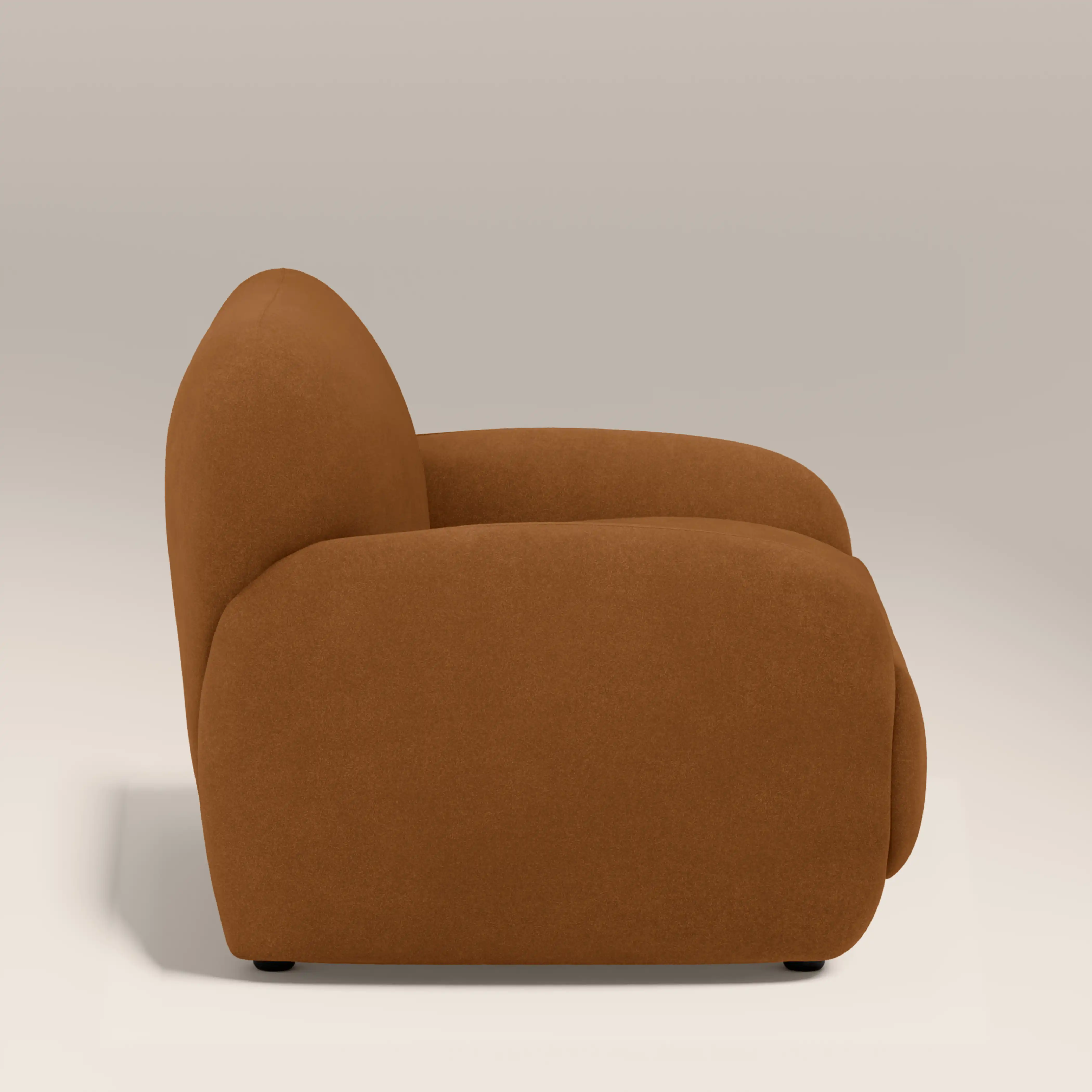 Cloud Armchair | Caramel Brown Sustainable Mohair Velvet - Image 4