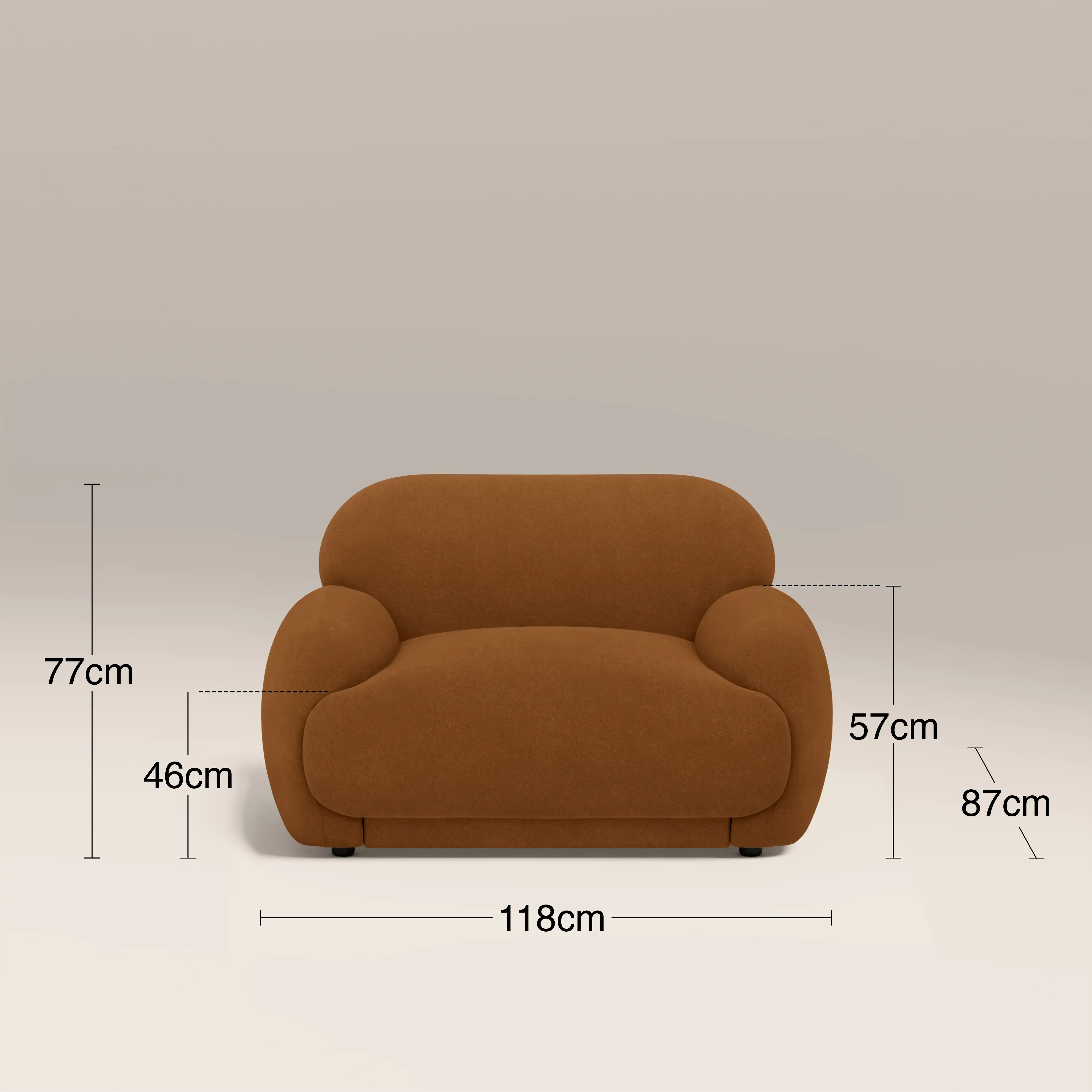 Cloud Armchair | Caramel Brown Sustainable Mohair Velvet - Image 7