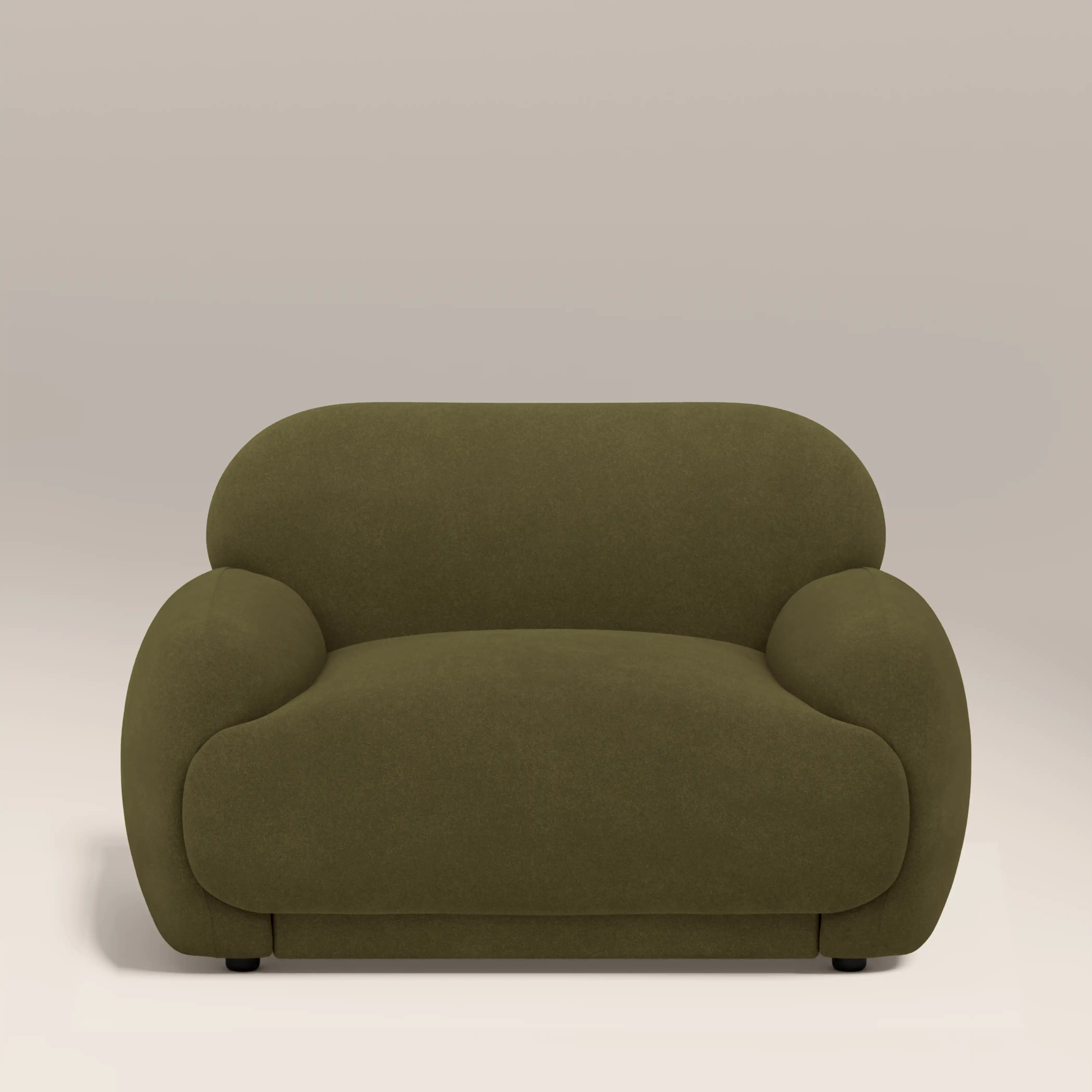 Cloud Armchair | Moss Green Sustainable Mohair Velvet - Image 2