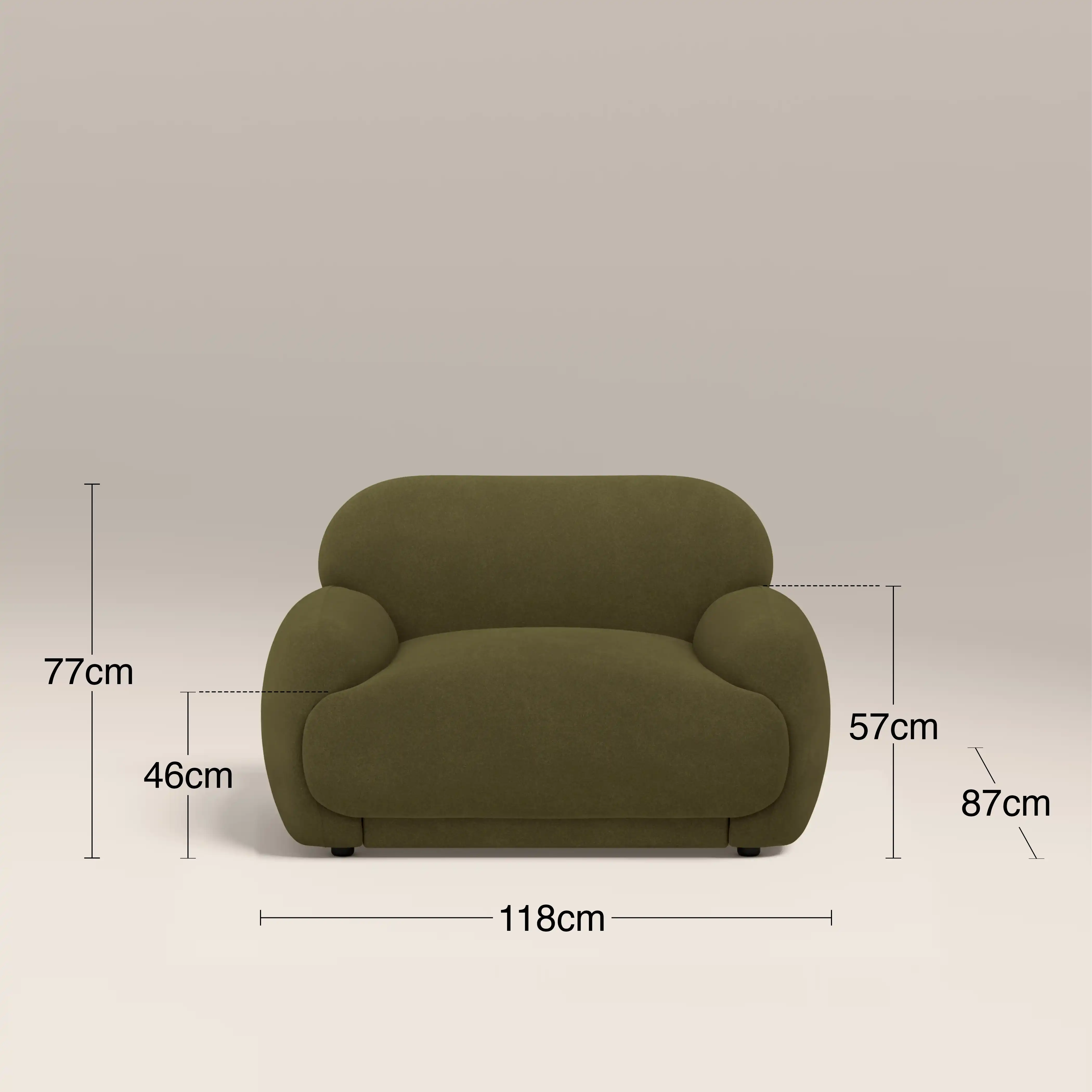 Cloud Armchair | Moss Green Sustainable Mohair Velvet - Image 8