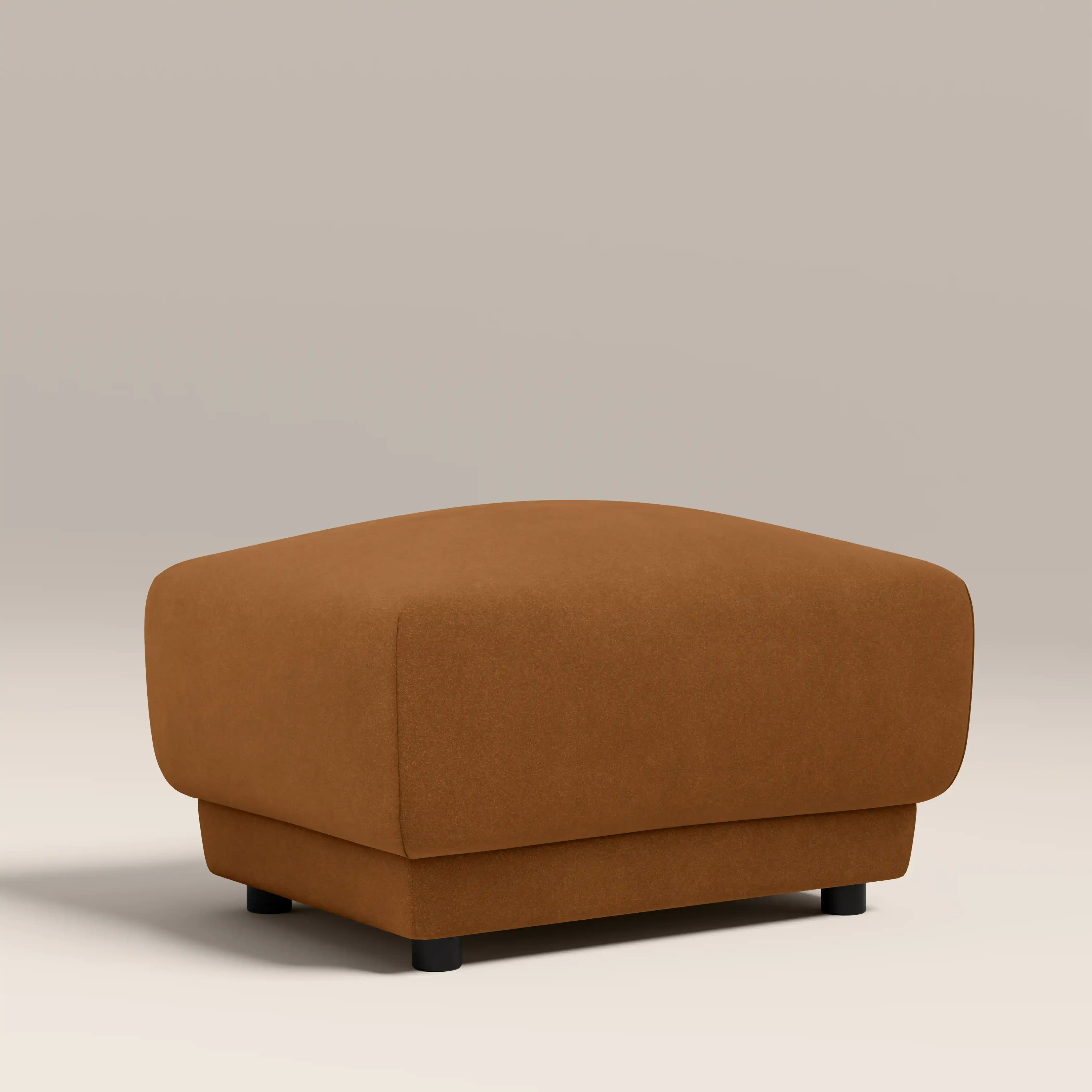 Cloud Footstool | Caramel Brown Sustainable Mohair Velvet - Image 2